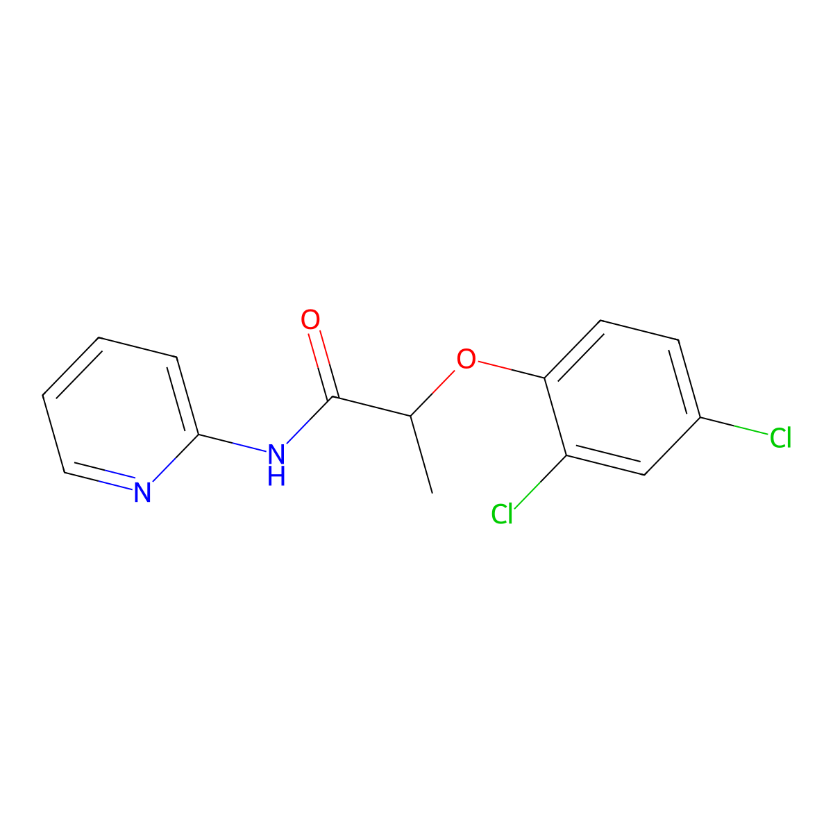2-(2,4-dichlorophenoxy)-N-(pyridin-2-yl)propanamide molecular structure, CAS 303135-96-8