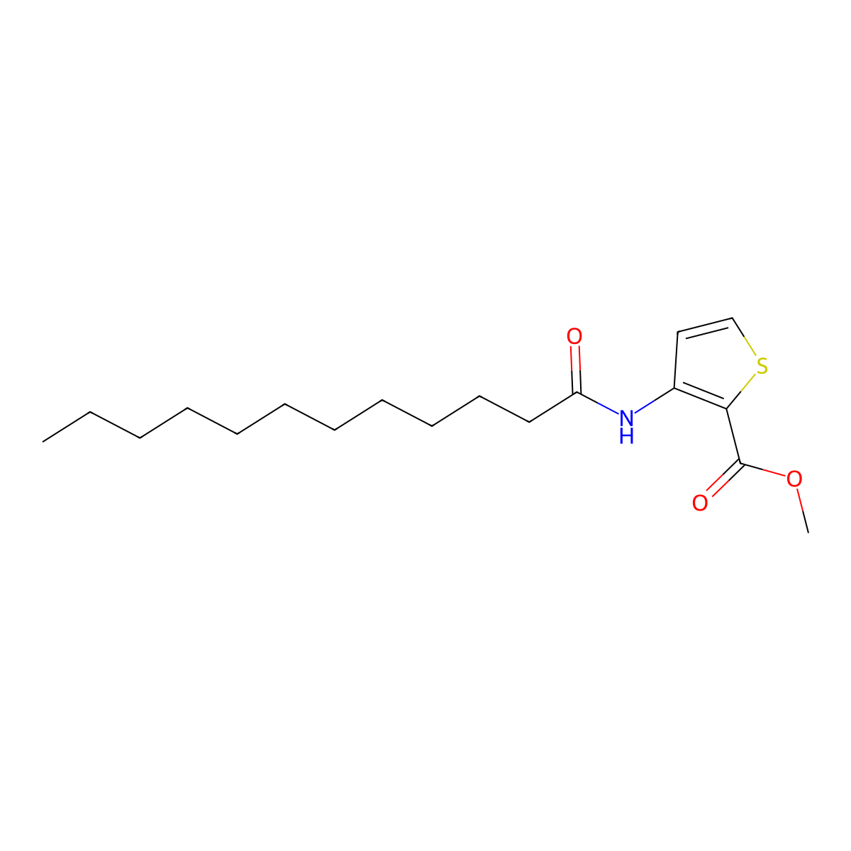 Methyl 3-(dodecanoylamino)thiophene-2-carboxylate molecular structure, CAS 303136-00-7