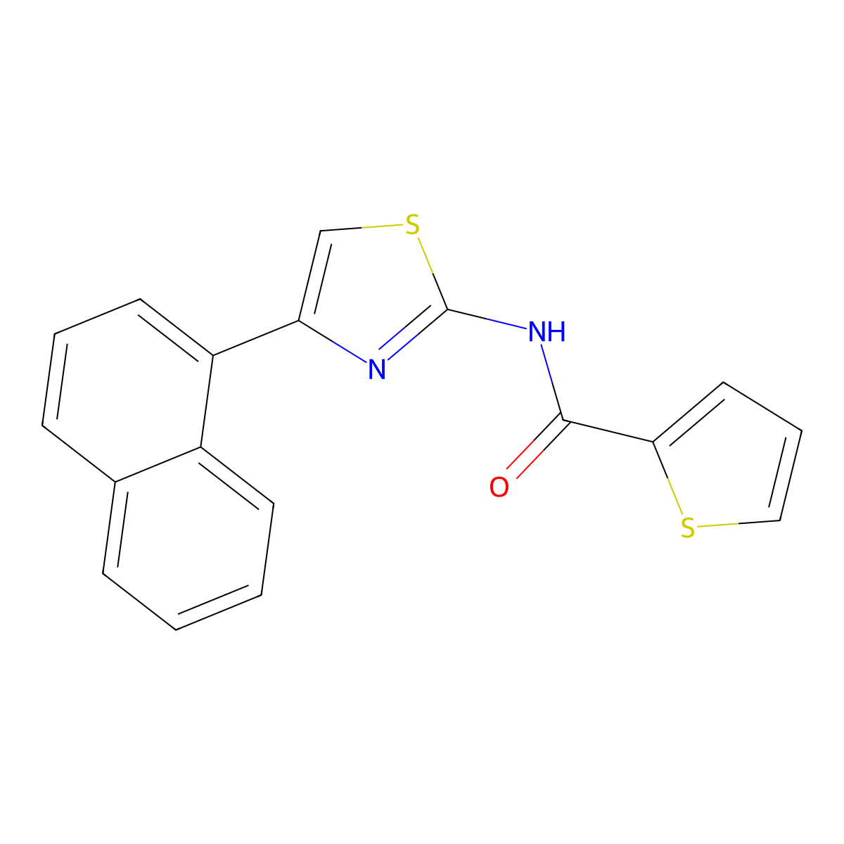 N-(4-naphthalen-1-yl-1,3-thiazol-2-yl)thiophene-2-carboxamide molecular structure, CAS 303136-11-0