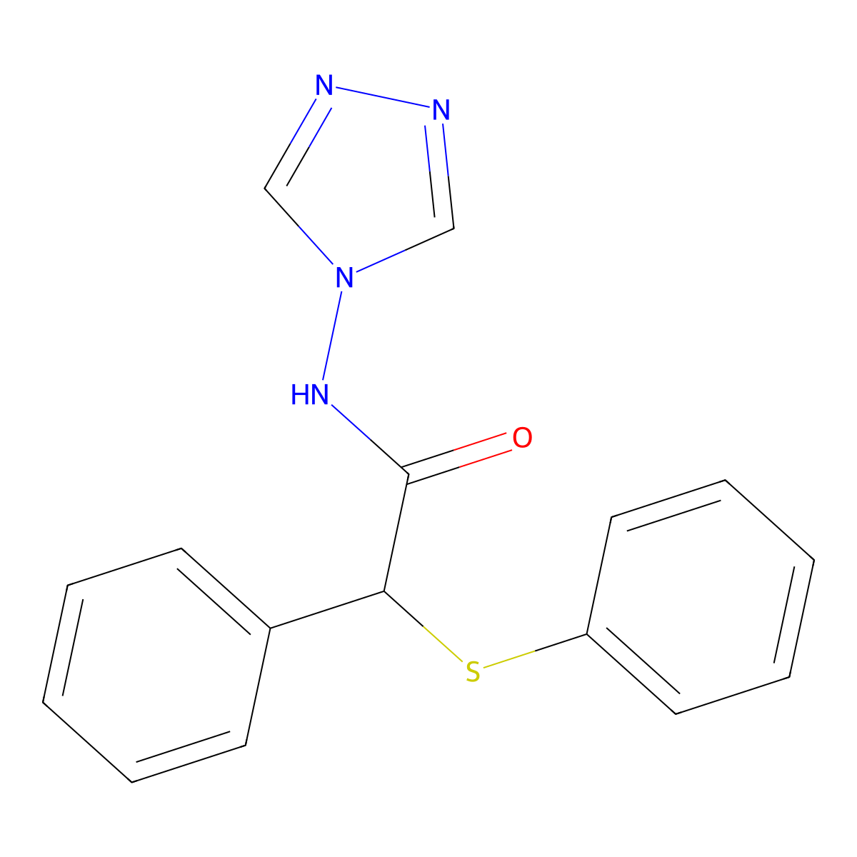 2-phenyl-2-(phenylsulfanyl)-N-(4H-1,2,4-triazol-4-yl)acetamide molecular structure, CAS 303136-33-6
