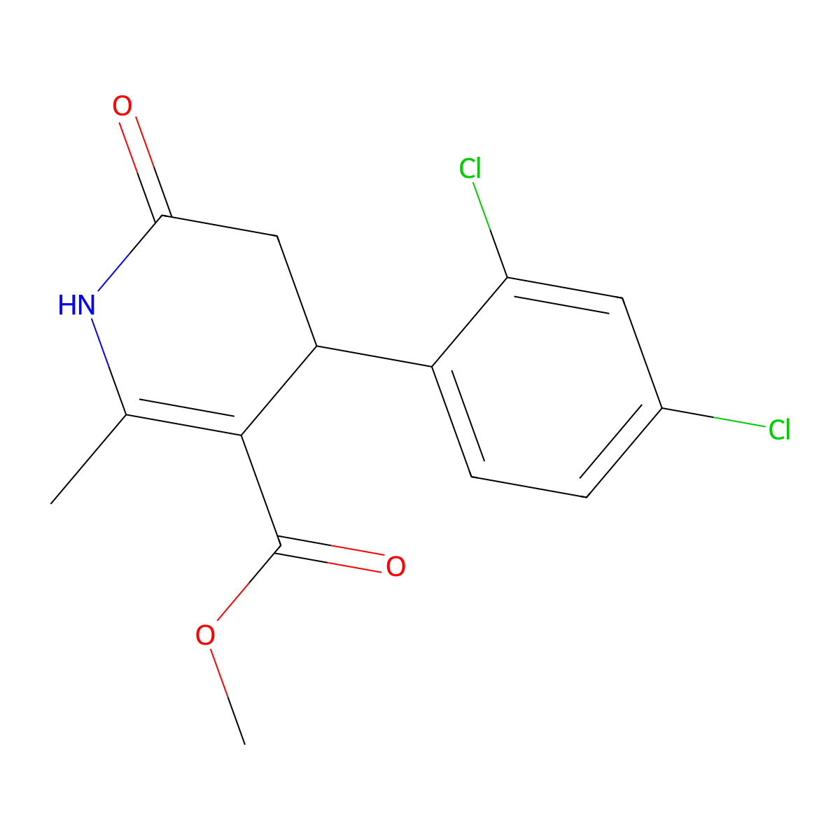 Methyl 4-(2,4-dichlorophenyl)-2-methyl-6-oxo-1,4,5,6-tetrahydropyridine-3-carboxylate molecular structure, CAS 303136-41-6