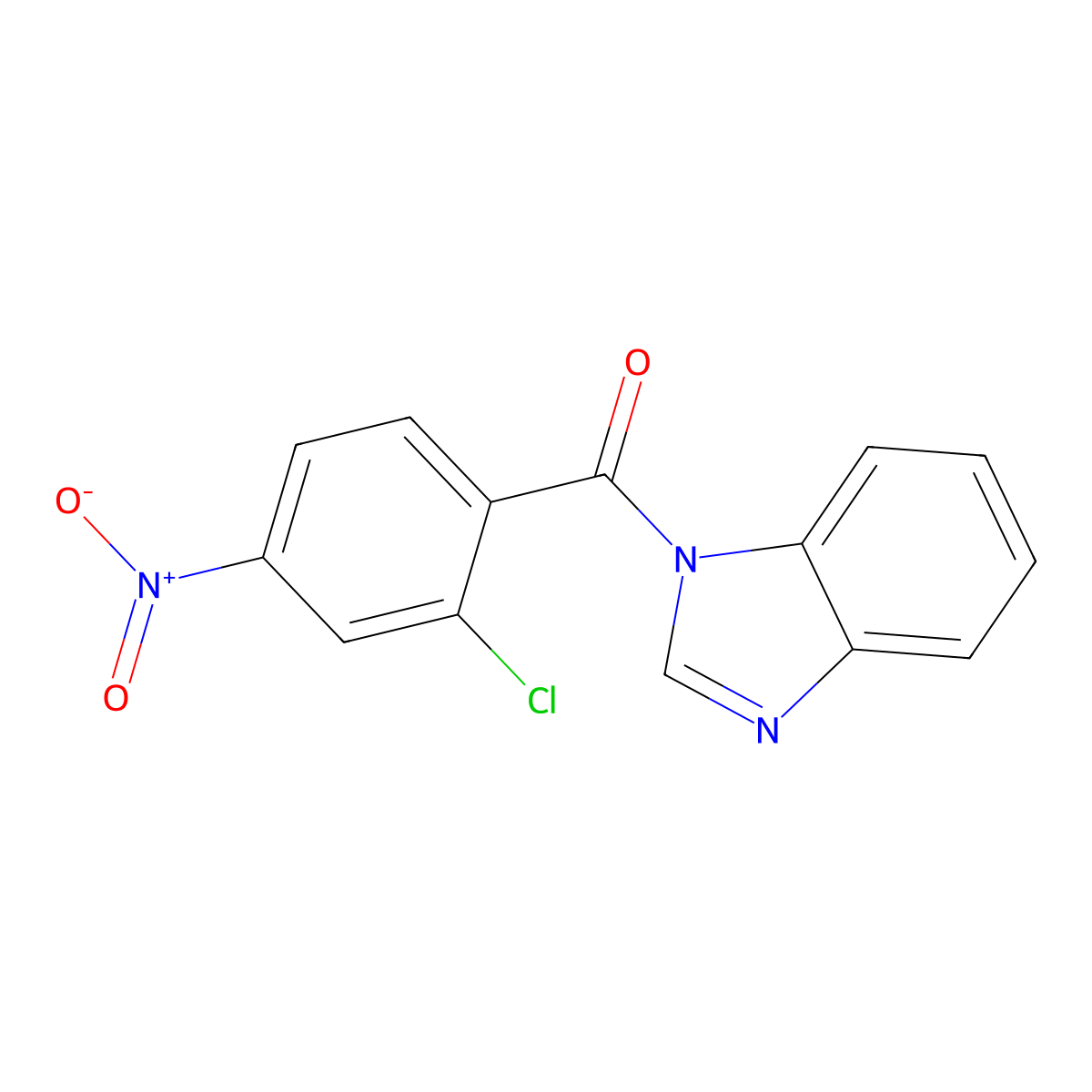 Benzimidazol-1-yl-(2-chloro-4-nitrophenyl)methanone molecular structure, CAS 303136-48-3