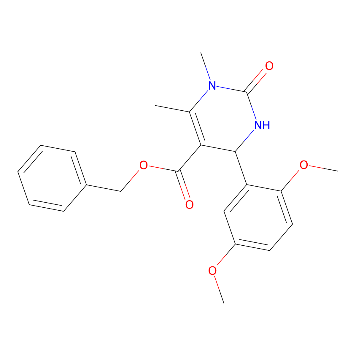 Benzyl 4-(2,5-dimethoxyphenyl)-1,6-dimethyl-2-oxo-1,2,3,4-tetrahydro-5-pyrimidinecarboxylate molecular structure, CAS 303136-62-1