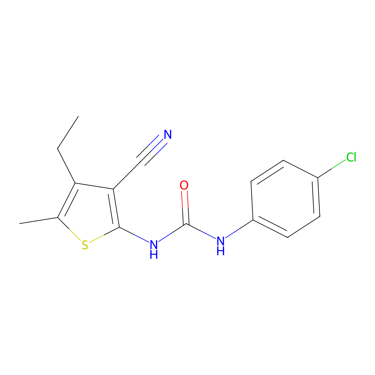 1-(4-Chlorophenyl)-3-(3-cyano-4-ethyl-5-methylthiophen-2-yl)urea molecular structure, CAS 303136-73-4