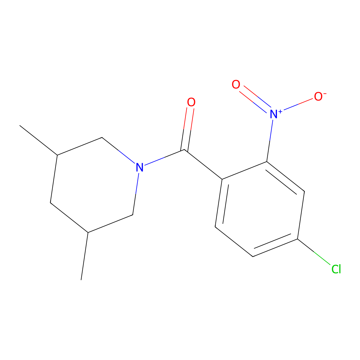 (4-Chloro-2-nitrophenyl)(3,5-dimethylpiperidin-1-yl)methanone molecular structure, CAS 303136-84-7