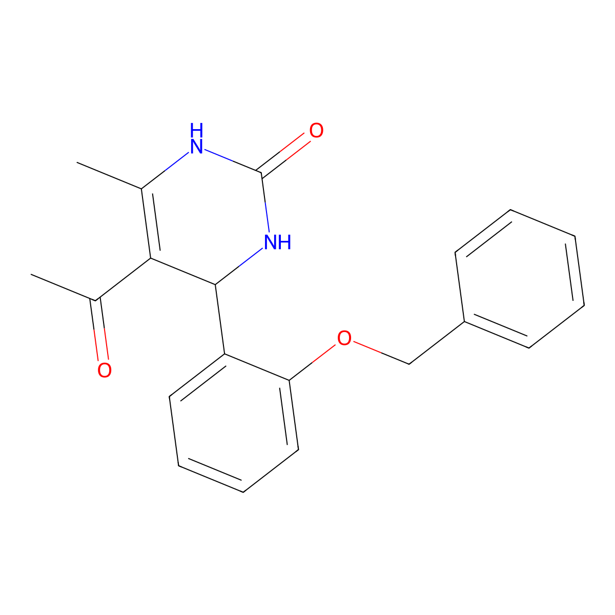 5-acetyl-4-[2-(benzyloxy)phenyl]-6-methyl-3,4-dihydro-2(1H)-pyrimidinone molecular structure, CAS 303136-92-7