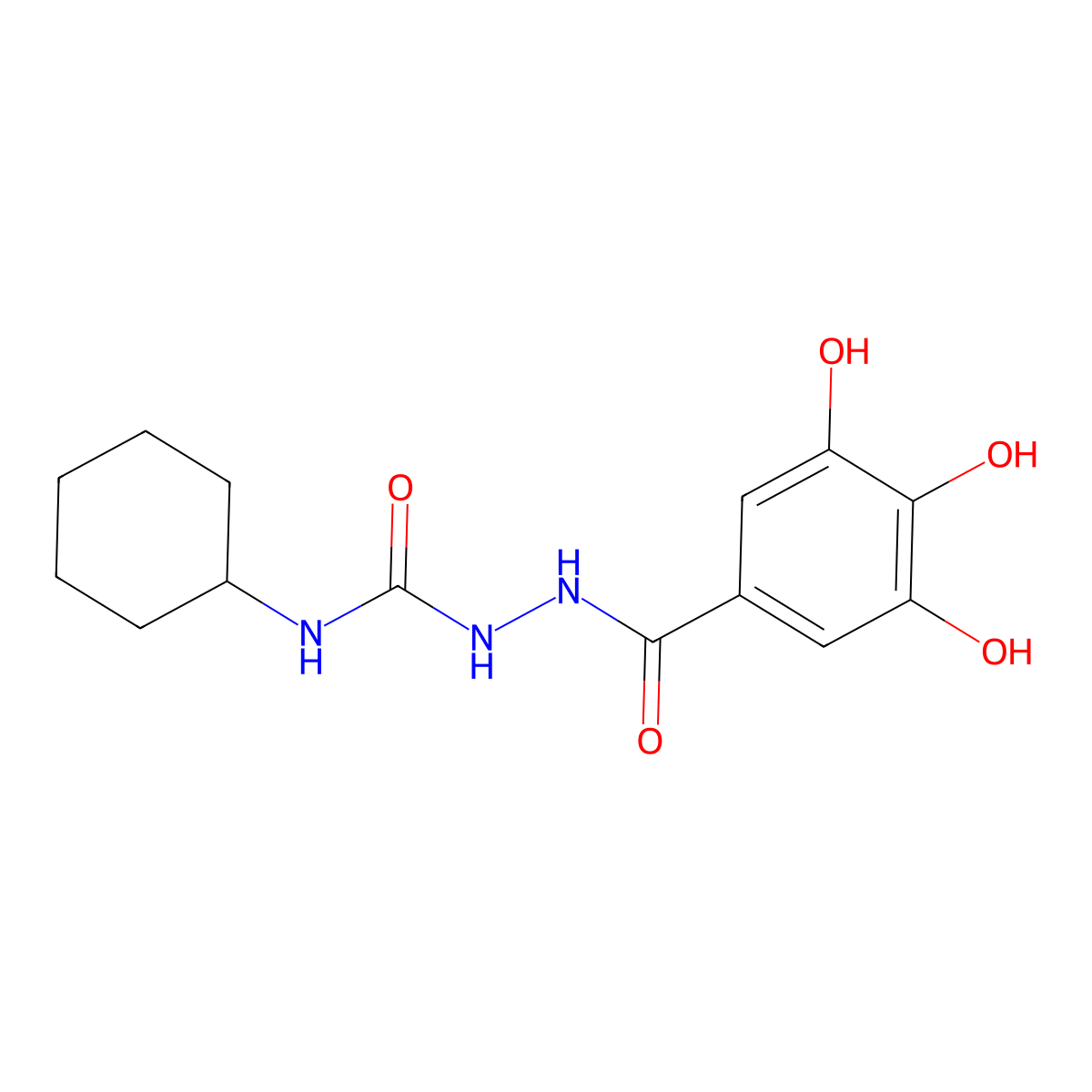 1-Cyclohexyl-3-[(3,4,5-trihydroxybenzoyl)amino]urea molecular structure, CAS 303137-28-2