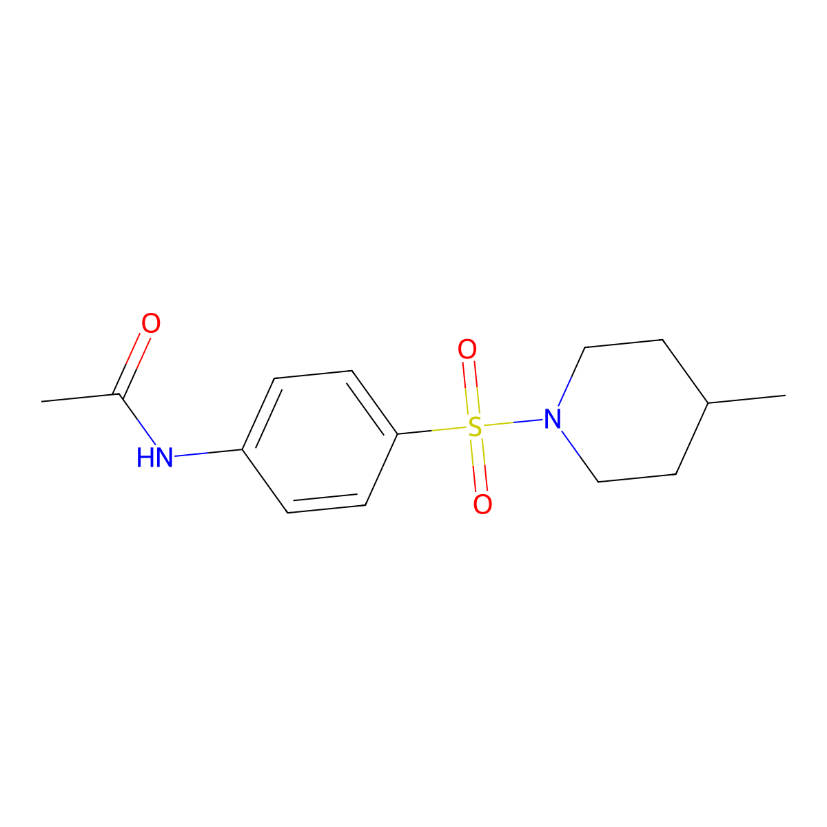 N-{4-[(4-methylpiperidin-1-yl)sulfonyl]phenyl}acetamide molecular structure, CAS 303137-43-1