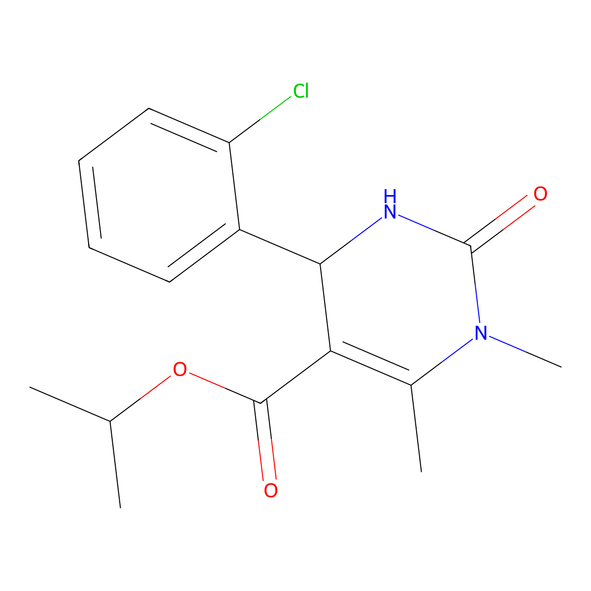Propan-2-yl 4-(2-chlorophenyl)-1,6-dimethyl-2-oxo-1,2,3,4-tetrahydropyrimidine-5-carboxylate molecular structure, CAS 303137-60-2