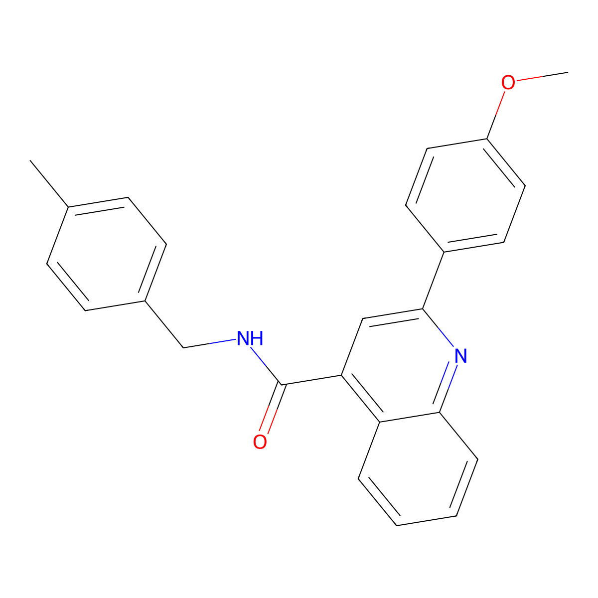 2-(4-methoxyphenyl)-N-[(4-methylphenyl)methyl]quinoline-4-carboxamide molecular structure, CAS 303137-71-5