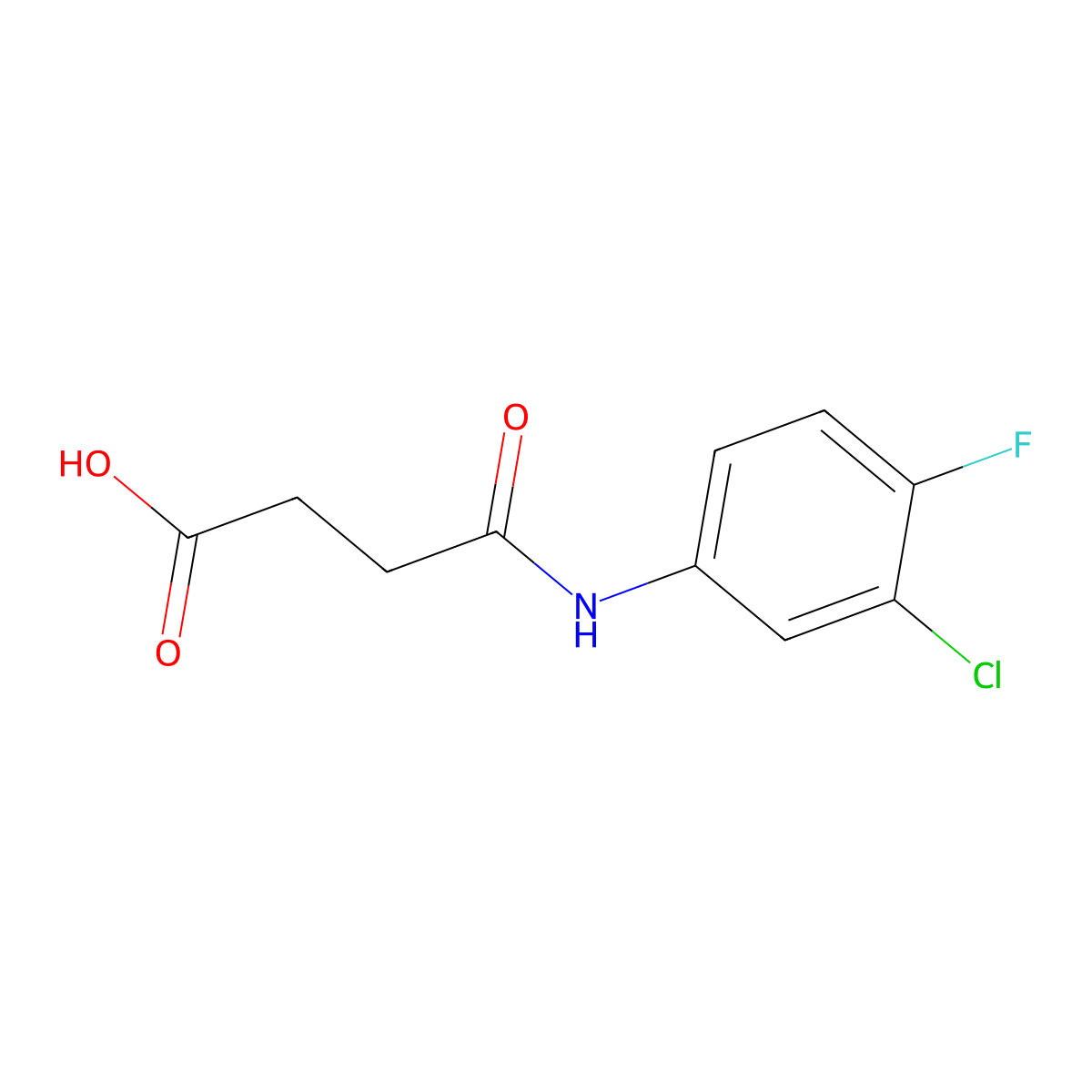 4-[(3-Chloro-4-fluorophenyl)amino]-4-oxobutanoic acid molecular structure, CAS 303137-77-1