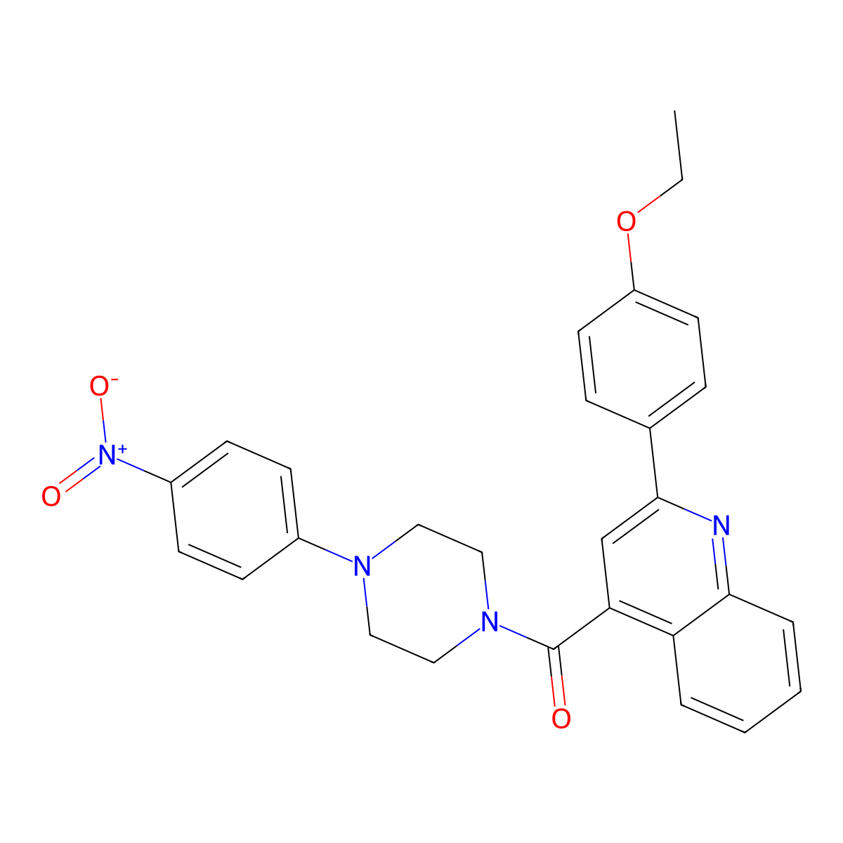[2-(4-Ethoxyphenyl)quinolin-4-yl]-[4-(4-nitrophenyl)piperazin-1-yl]methanone molecular structure, CAS 303137-89-5
