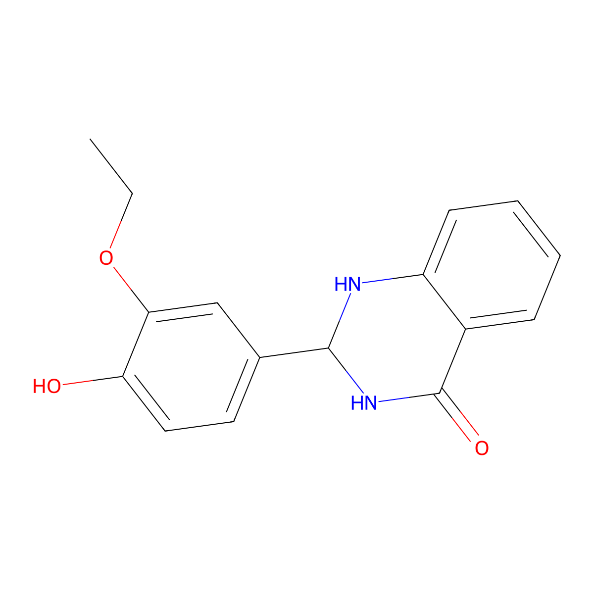 2-(3-ethoxy-4-hydroxyphenyl)-2,3-dihydro-4(1H)-quinazolinone molecular structure, CAS 303138-18-3