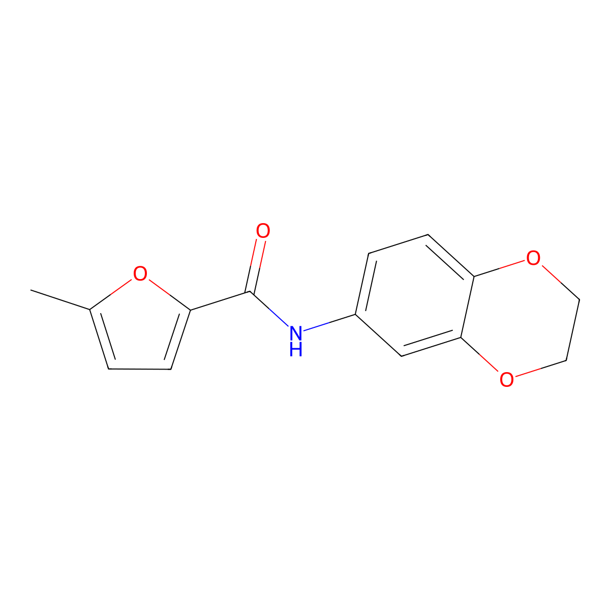 N-(2,3-dihydro-1,4-benzodioxin-6-yl)-5-methylfuran-2-carboxamide molecular structure, CAS 303138-23-0