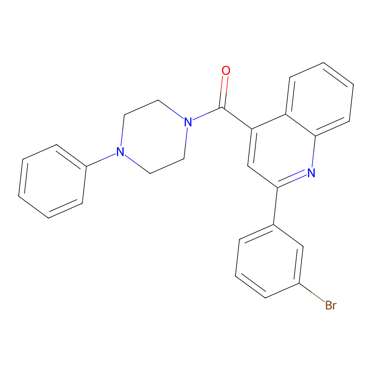 [2-(3-Bromophenyl)quinolin-4-yl]-(4-phenylpiperazin-1-yl)methanone molecular structure, CAS 303138-30-9