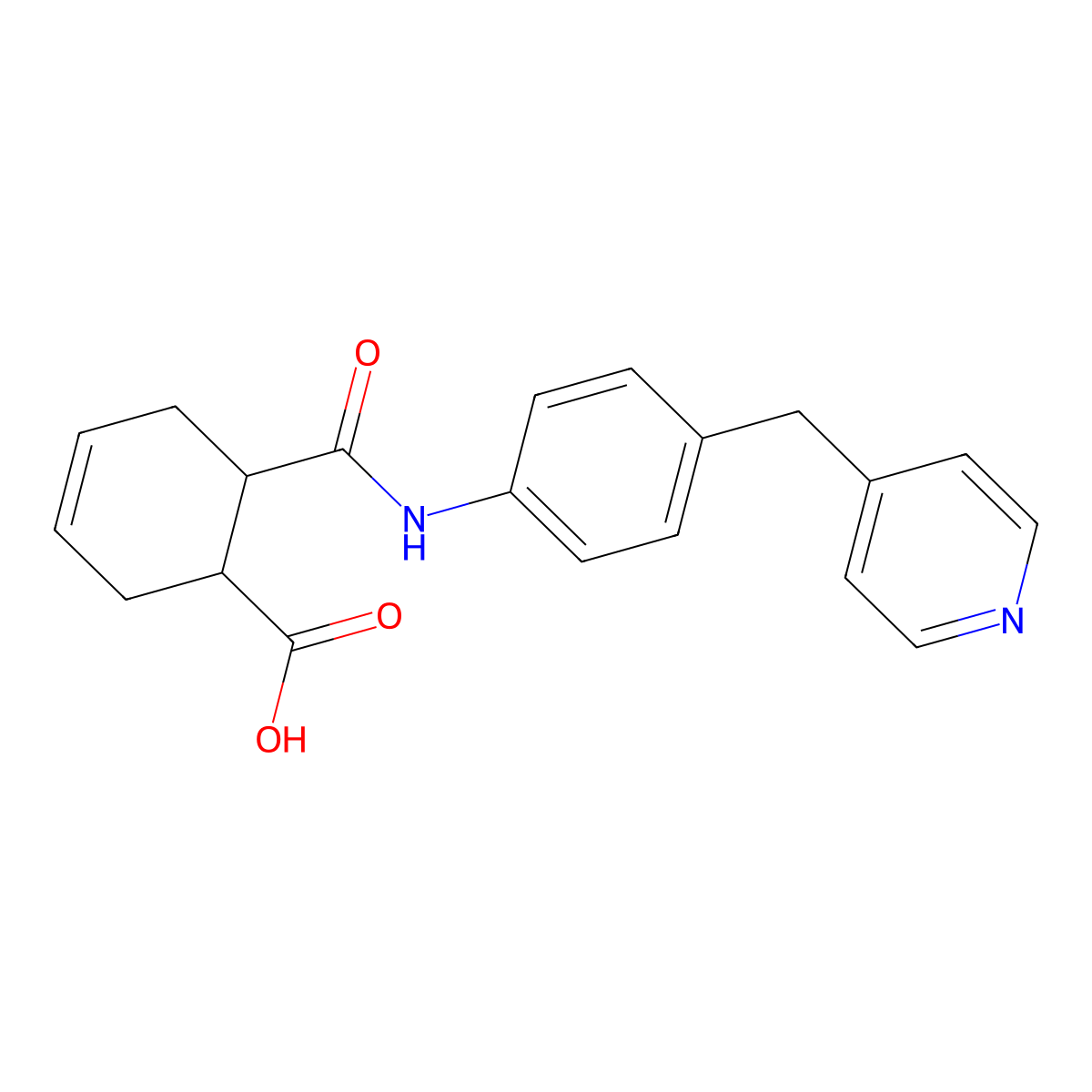 6-(4-Pyridin-4-ylmethyl-phenylcarbamoyl)-cyclohex-3-enecarboxylic acid molecular structure, CAS 303138-43-4