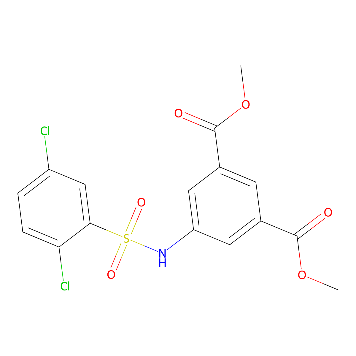 Dimethyl 5-{[(2,5-dichlorophenyl)sulfonyl]amino}isophthalate molecular structure, CAS 303138-62-7