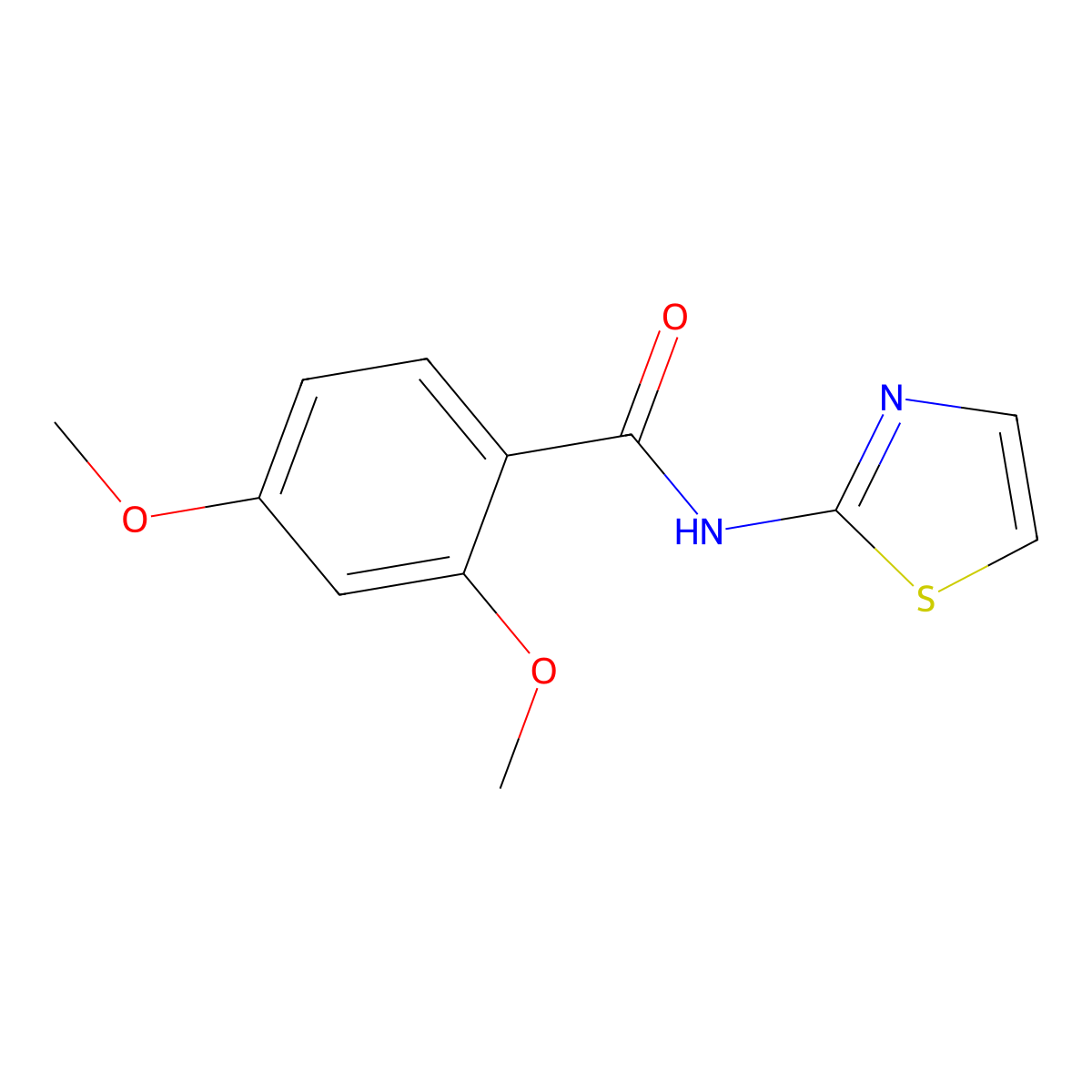2,4-dimethoxy-N-(1,3-thiazol-2-yl)benzamide molecular structure, CAS 303138-67-2