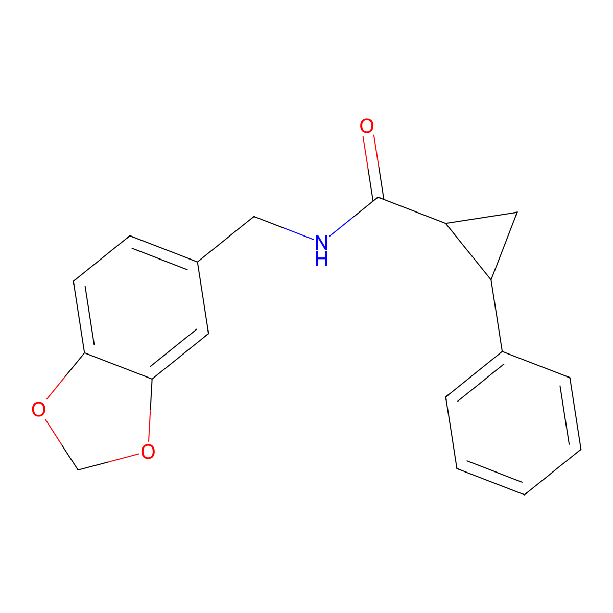 N-(1,3-benzodioxol-5-ylmethyl)-2-phenylcyclopropanecarboxamide molecular structure, CAS 303138-71-8