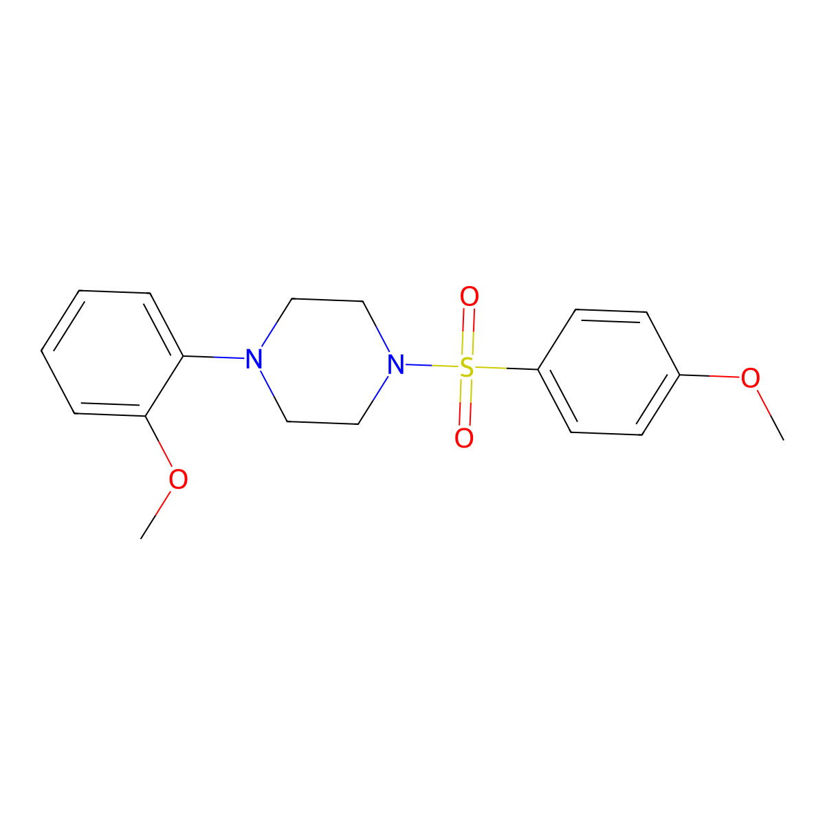 1-(2-Methoxyphenyl)-4-(4-methoxyphenyl)sulfonylpiperazine molecular structure, CAS 303138-85-4
