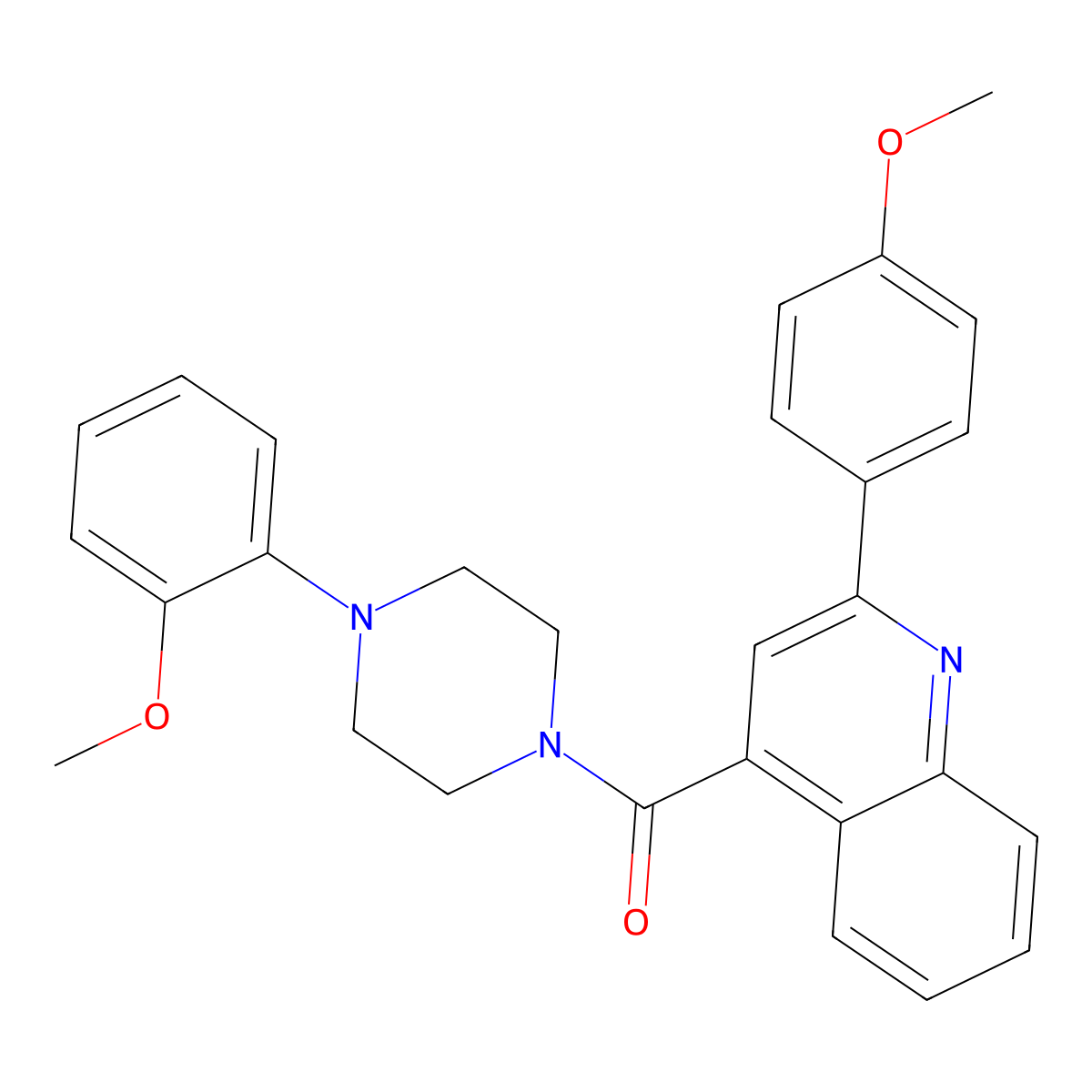 [4-(2-Methoxyphenyl)piperazin-1-yl]-[2-(4-methoxyphenyl)quinolin-4-yl]methanone molecular structure, CAS 303139-09-5