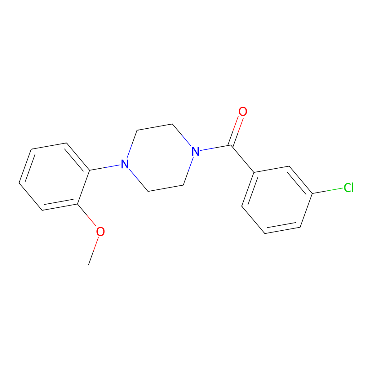 1-(3-Chlorobenzoyl)-4-(2-methoxyphenyl)piperazine molecular structure, CAS 303139-18-6