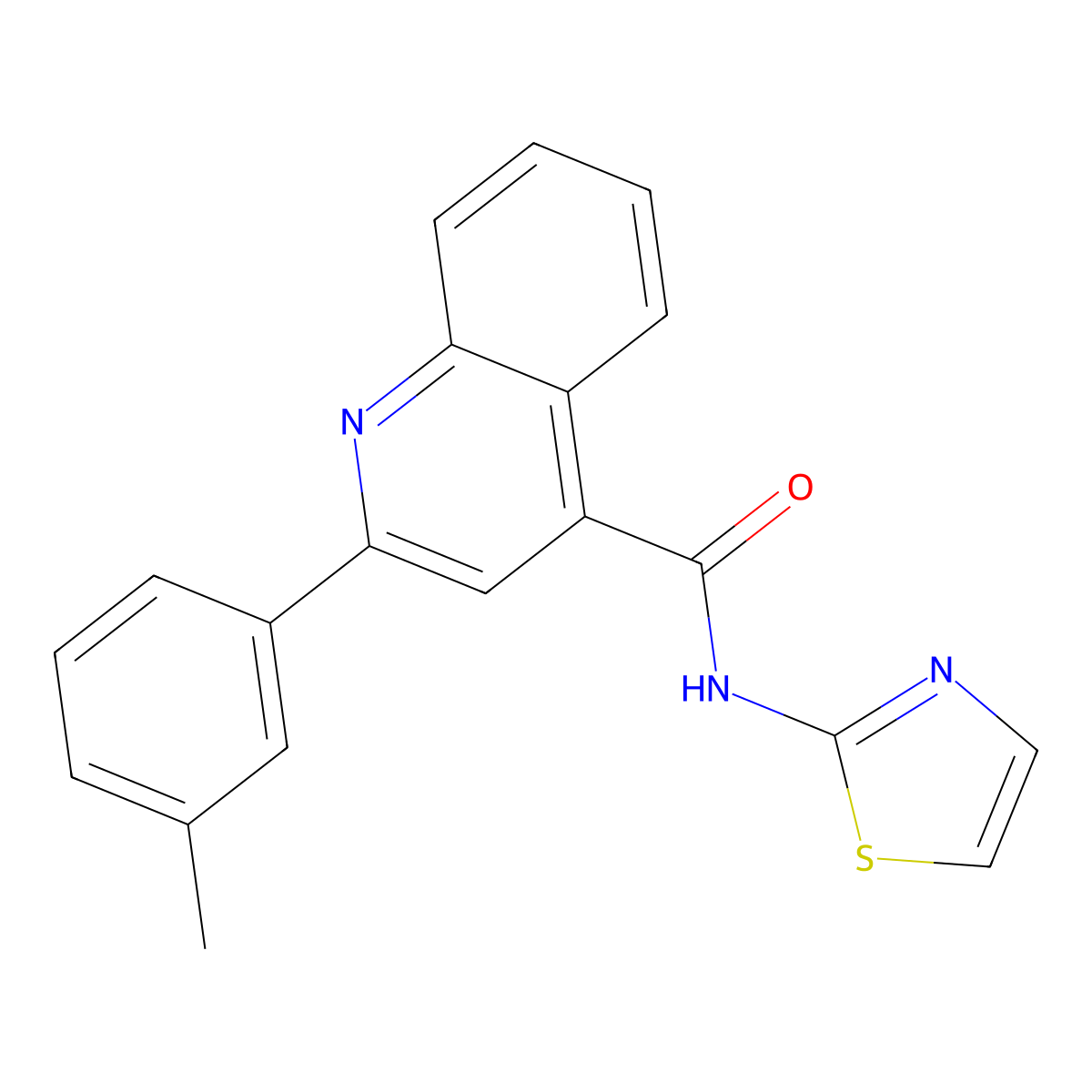 2-(3-methylphenyl)-N-(1,3-thiazol-2-yl)quinoline-4-carboxamide molecular structure, CAS 303139-32-4