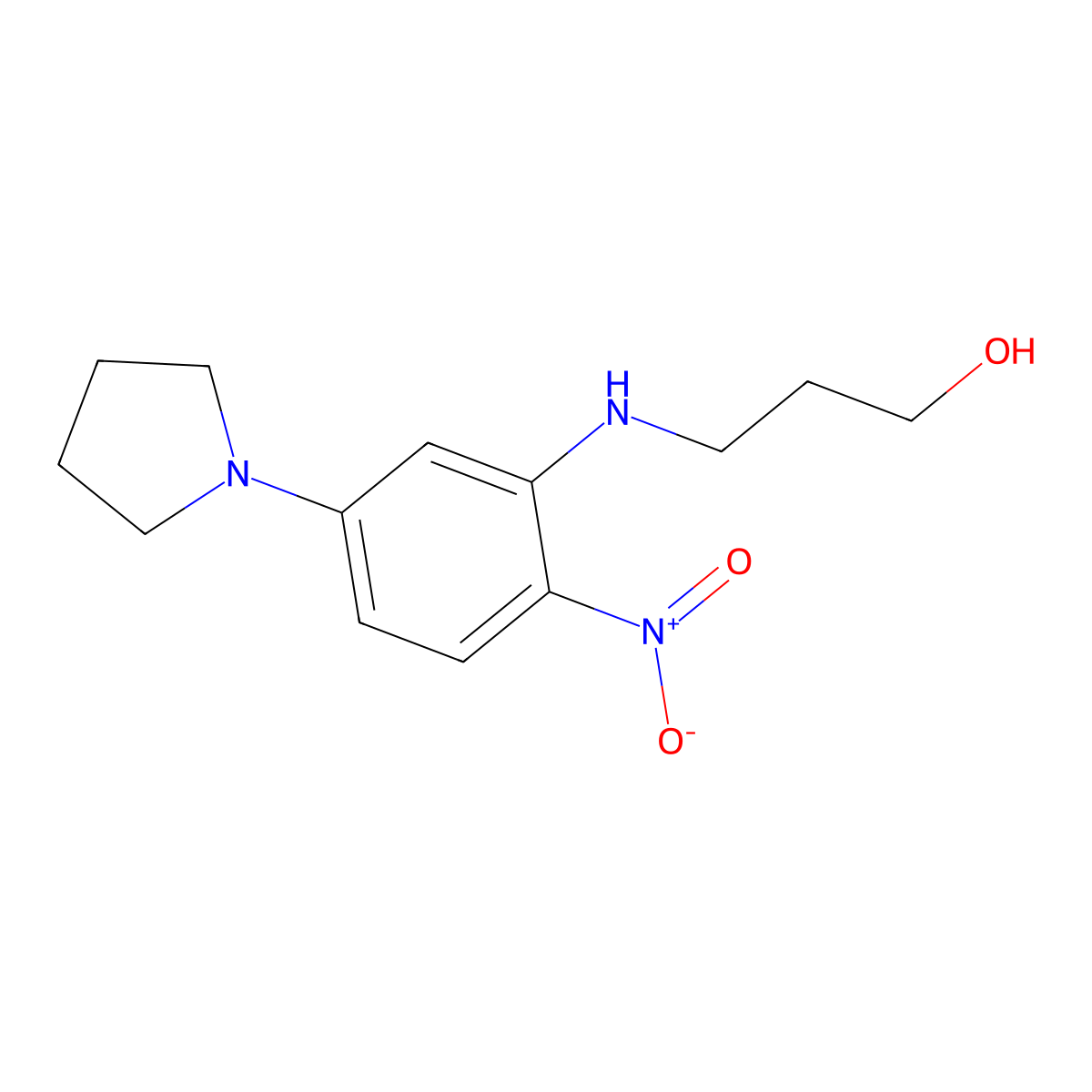 3-(2-Nitro-5-pyrrolidin-1-ylanilino)propan-1-ol molecular structure, CAS 303139-86-8