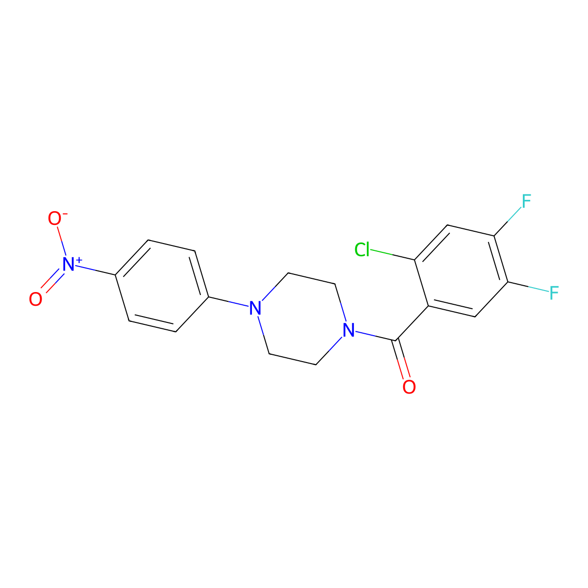(2-Chloro-4,5-difluorophenyl)-[4-(4-nitrophenyl)piperazin-1-yl]methanone molecular structure, CAS 303139-91-5