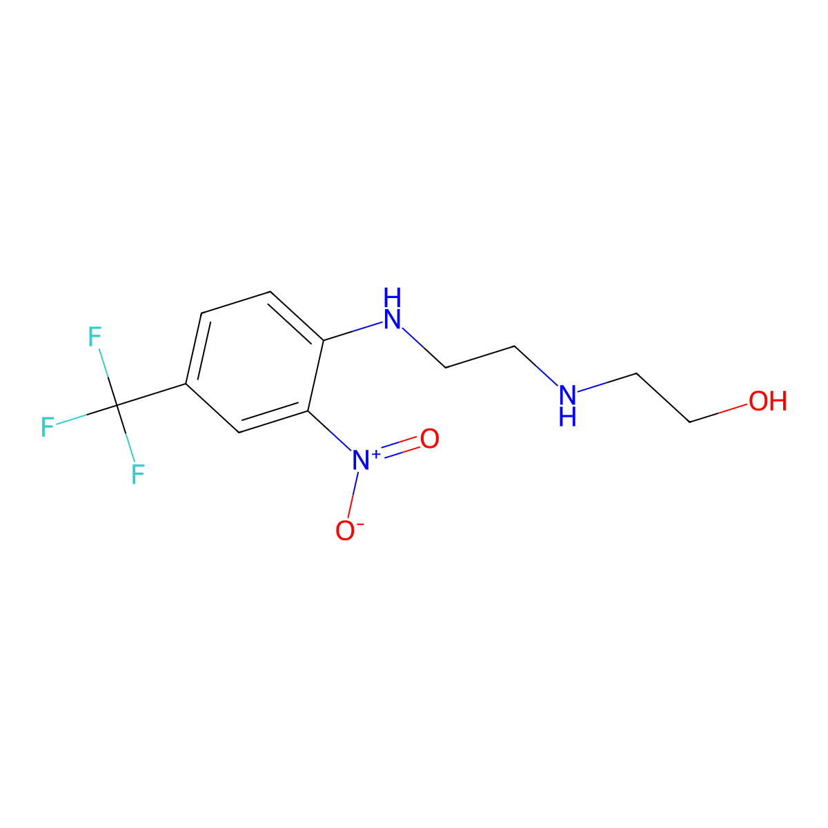 2-[(2-{[2-Nitro-4-(trifluoromethyl)phenyl]amino}ethyl)amino]ethanol molecular structure, CAS 303139-99-3