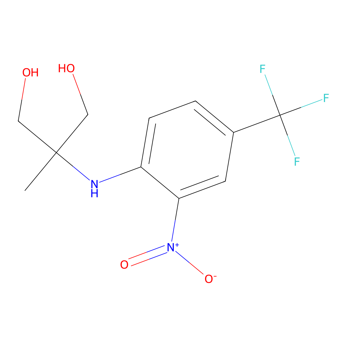 2-Methyl-2-[2-nitro-4-(trifluoromethyl)anilino]propane-1,3-diol molecular structure, CAS 303140-01-4