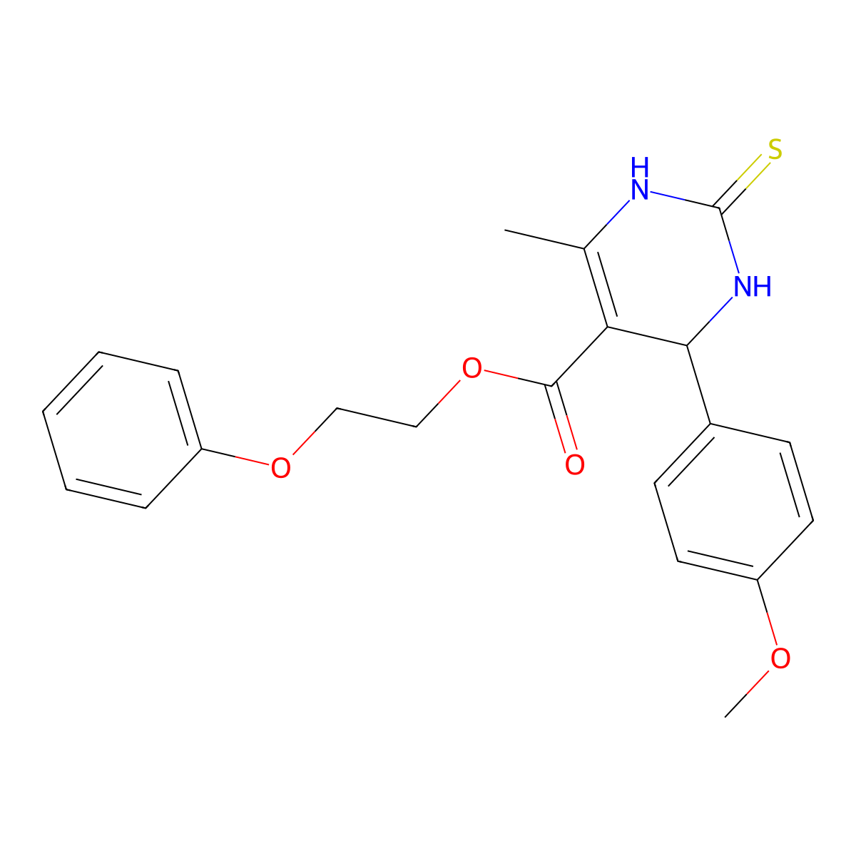2-Phenoxyethyl 4-(4-methoxyphenyl)-6-methyl-2-thioxo-1,2,3,4-tetrahydropyrimidine-5-carboxylate molecular structure, CAS 303140-32-1