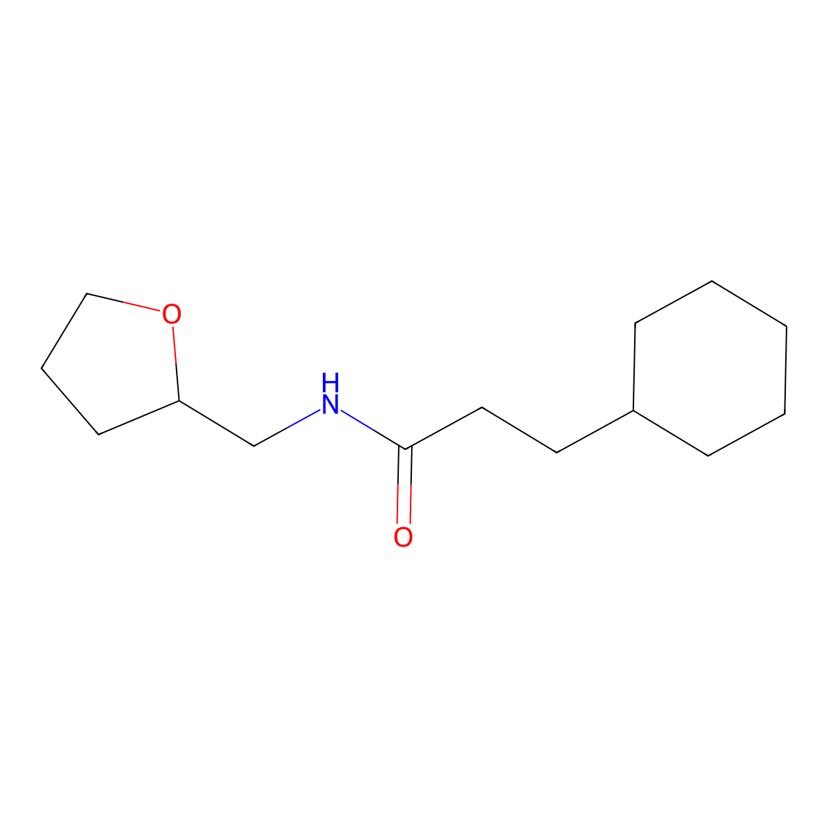 3-cyclohexyl-N-(oxolan-2-ylmethyl)propanamide molecular structure, CAS 303140-33-2