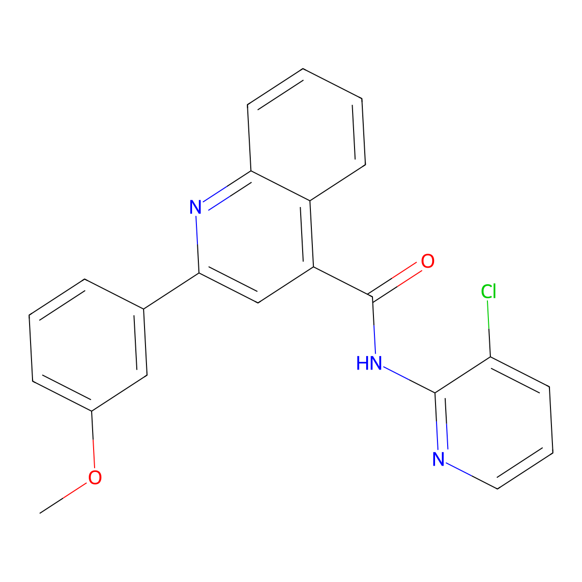 N-(3-chloropyridin-2-yl)-2-(3-methoxyphenyl)quinoline-4-carboxamide molecular structure, CAS 303140-37-6