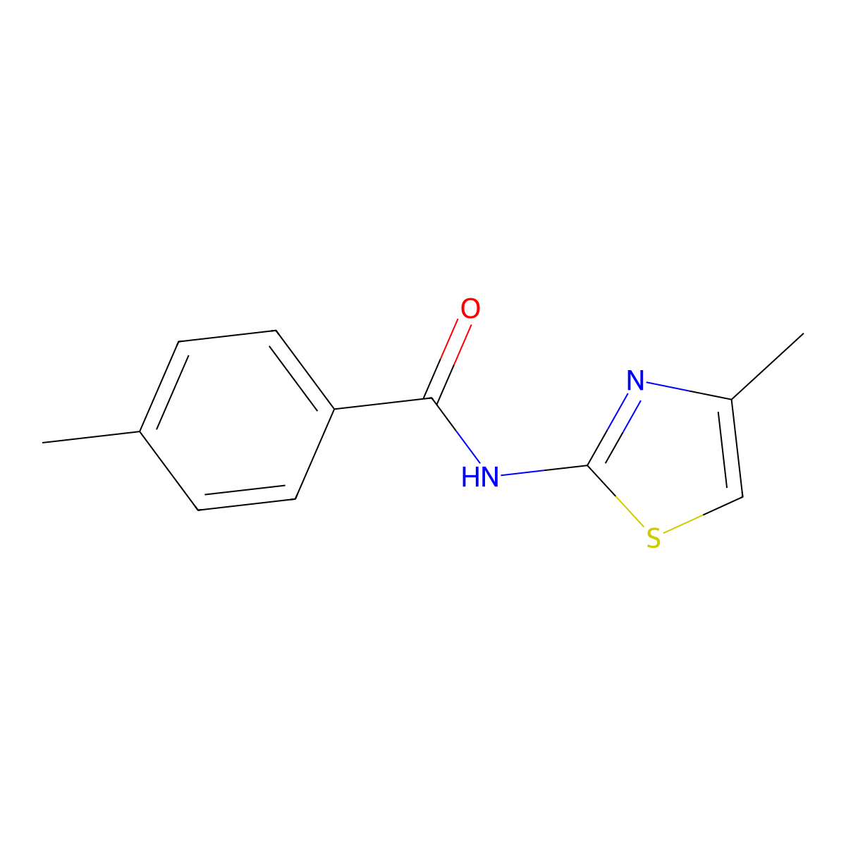 4-methyl-N-(4-methyl-1,3-thiazol-2-yl)benzamide molecular structure, CAS 303140-39-8