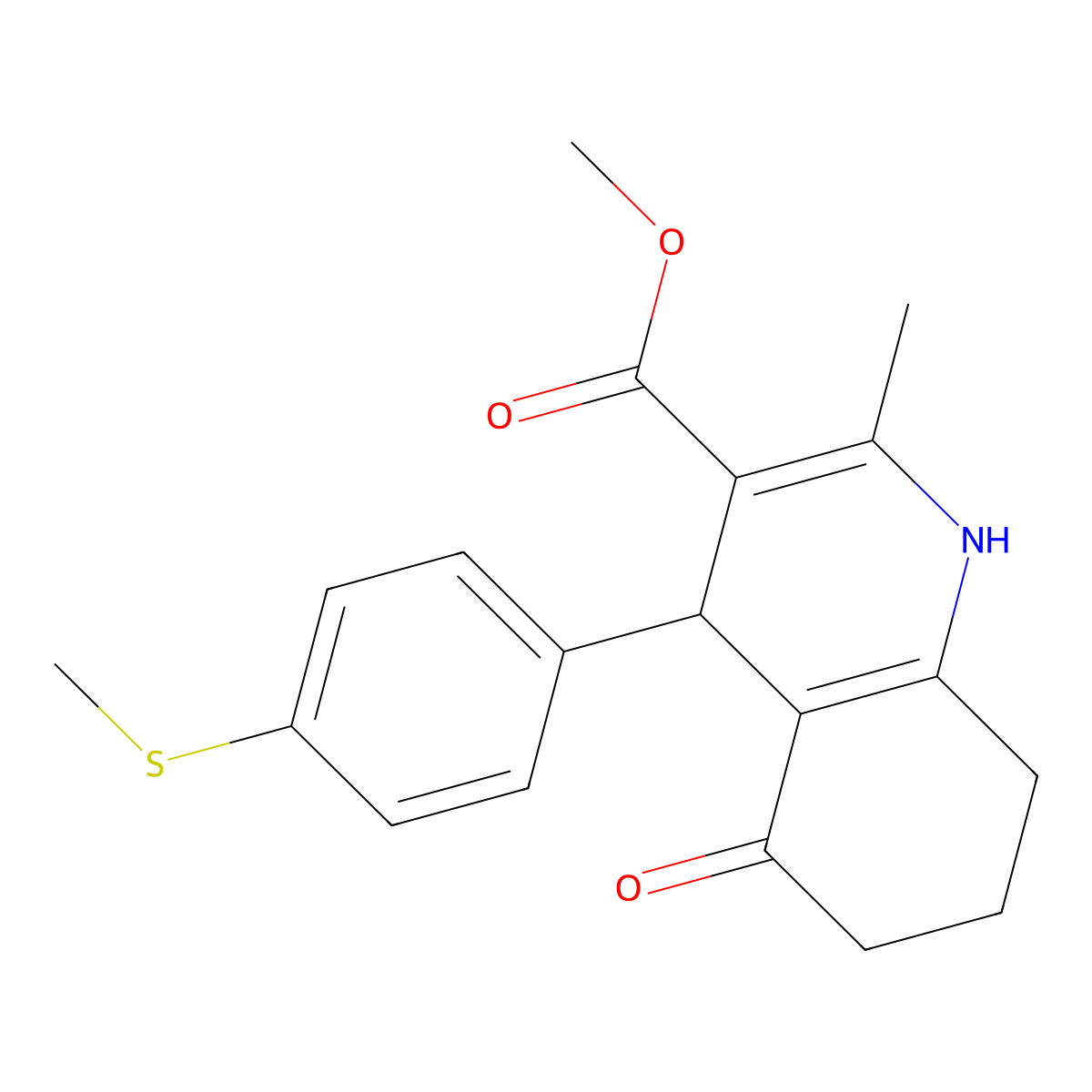 Methyl 2-methyl-4-[4-(methylsulfanyl)phenyl]-5-oxo-1,4,5,6,7,8-hexahydroquinoline-3-carboxylate molecular structure, CAS 303140-98-9