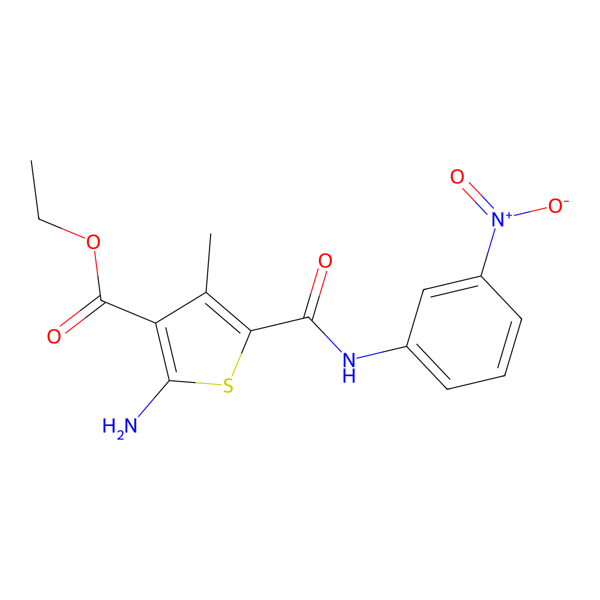 Ethyl 2-amino-4-methyl-5-[(3-nitrophenyl)carbamoyl]thiophene-3-carboxylate molecular structure, CAS 303141-21-1