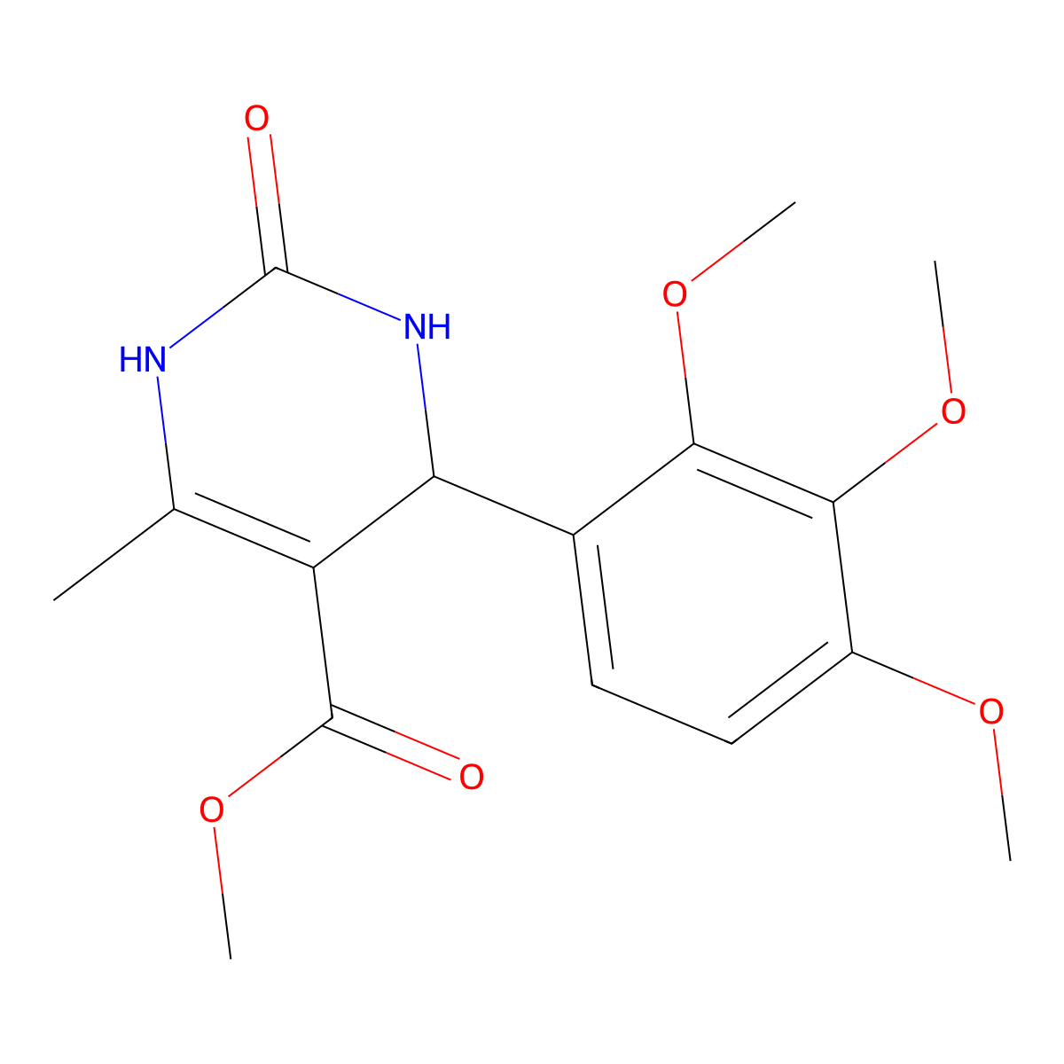 Methyl 6-methyl-2-oxo-4-(2,3,4-trimethoxyphenyl)-1,2,3,4-tetrahydro-5-pyrimidinecarboxylate molecular structure, CAS 303141-34-6