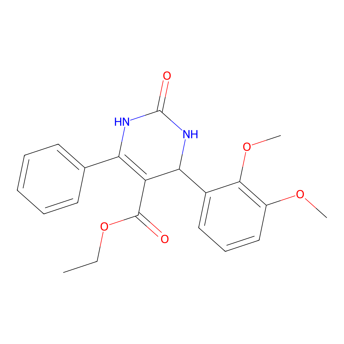 Ethyl 4-(2,3-dimethoxyphenyl)-2-oxo-6-phenyl-1,2,3,4-tetrahydro-5-pyrimidinecarboxylate molecular structure, CAS 303141-41-5