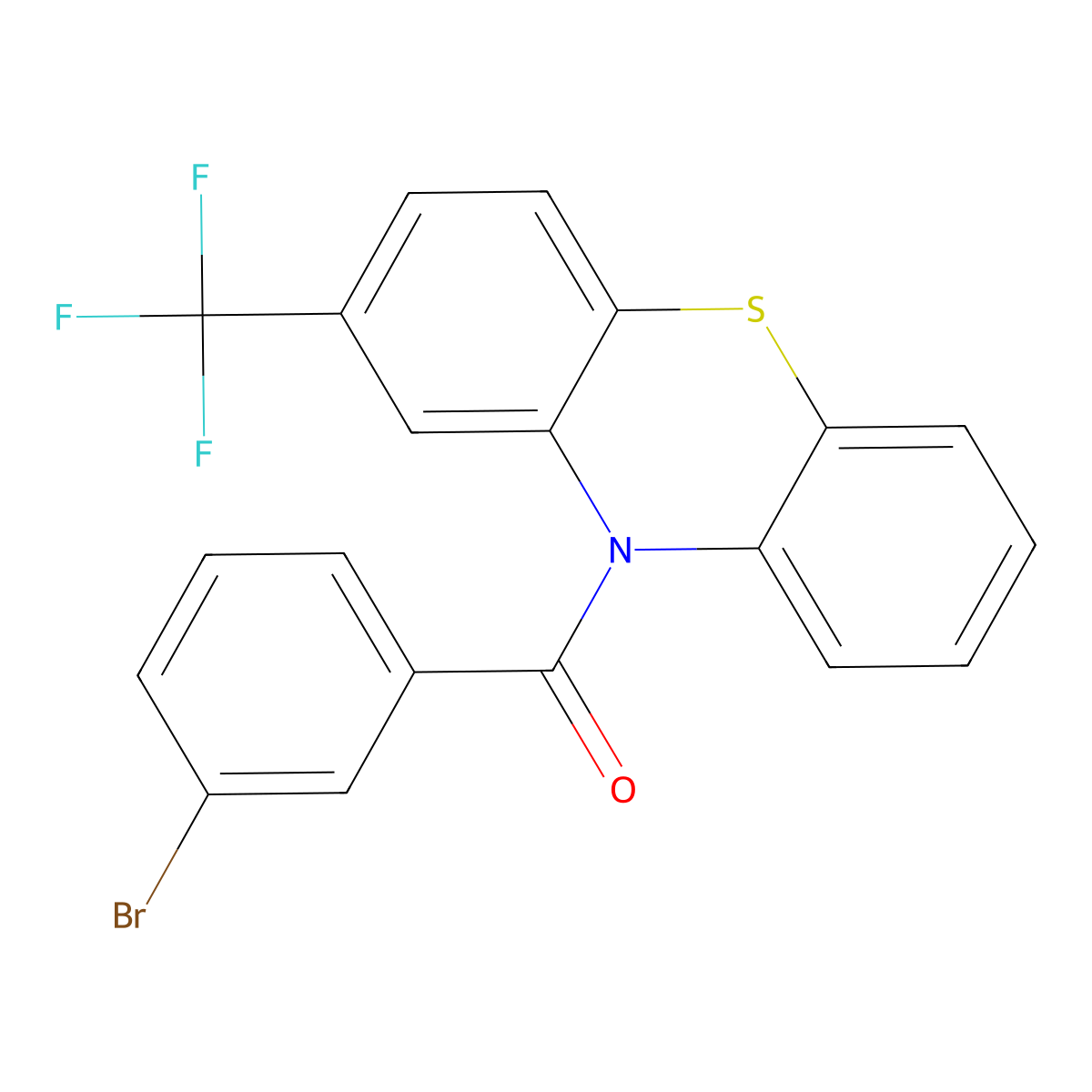 (3-bromophenyl)[2-(trifluoromethyl)-10H-phenothiazin-10-yl]methanone molecular structure, CAS 303141-43-7