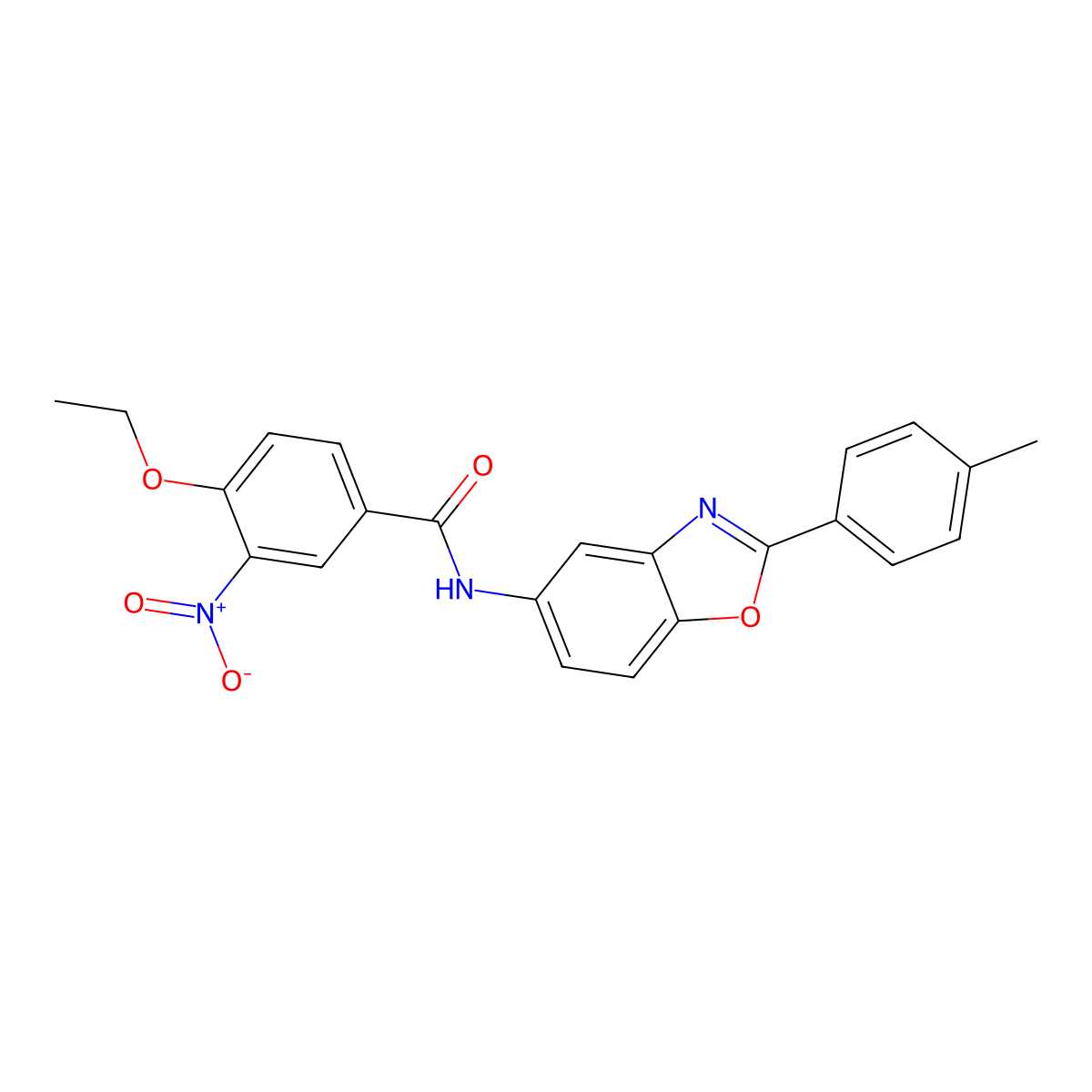 4-ethoxy-N-[2-(4-methylphenyl)-1,3-benzoxazol-5-yl]-3-nitrobenzamide molecular structure, CAS 303141-44-8