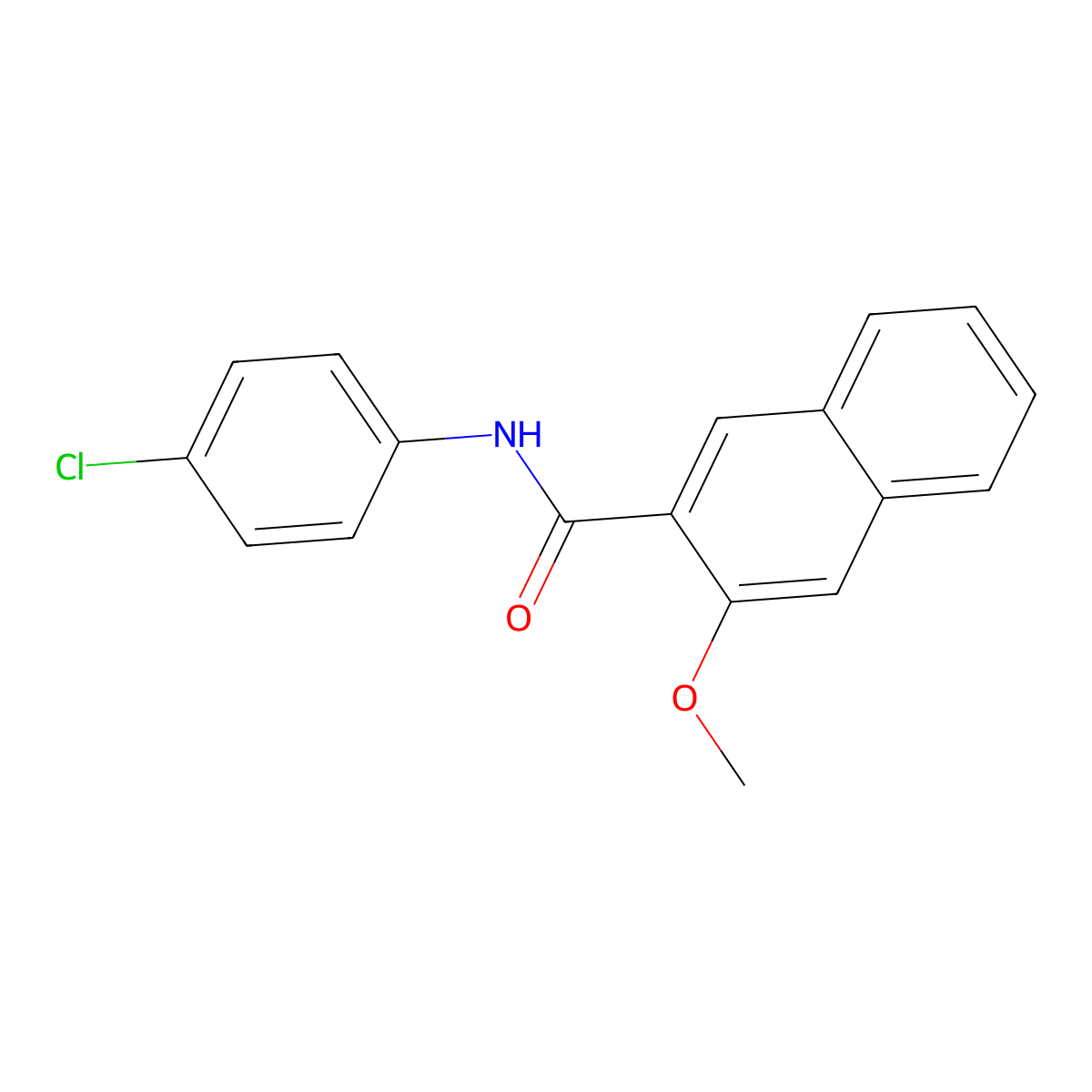 N-(4-chlorophenyl)-3-methoxynaphthalene-2-carboxamide molecular structure, CAS 303141-54-0