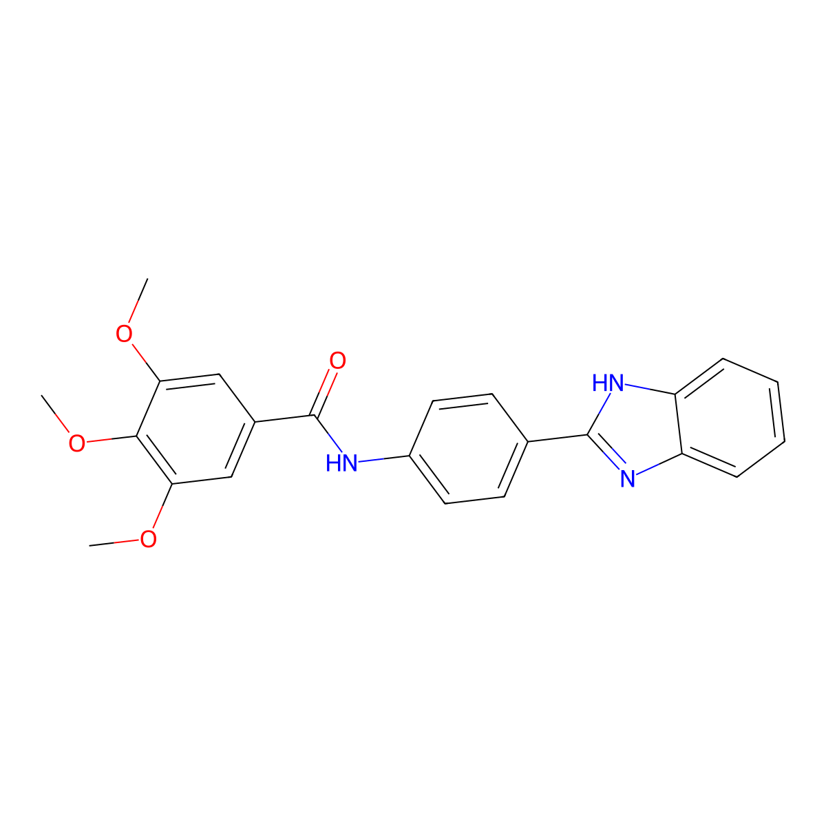 N-(4-(1H-benzo[d]imidazol-2-yl)phenyl)-3,4,5-trimethoxybenzamide molecular structure, CAS 303141-65-3