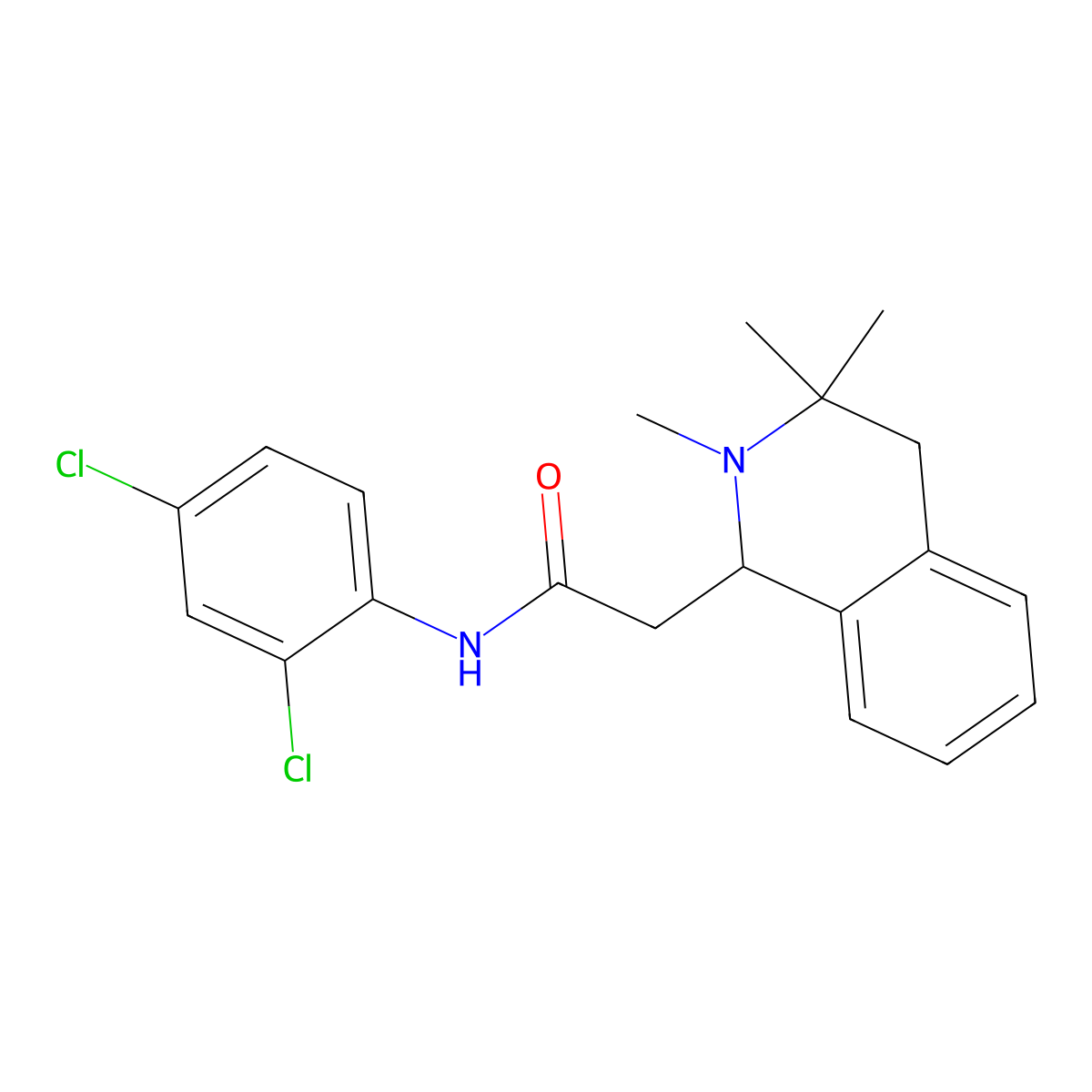 N-(2,4-dichlorophenyl)-2-(2,3,3-trimethyl-1,4-dihydroisoquinolin-1-yl)acetamide molecular structure, CAS 303142-21-4
