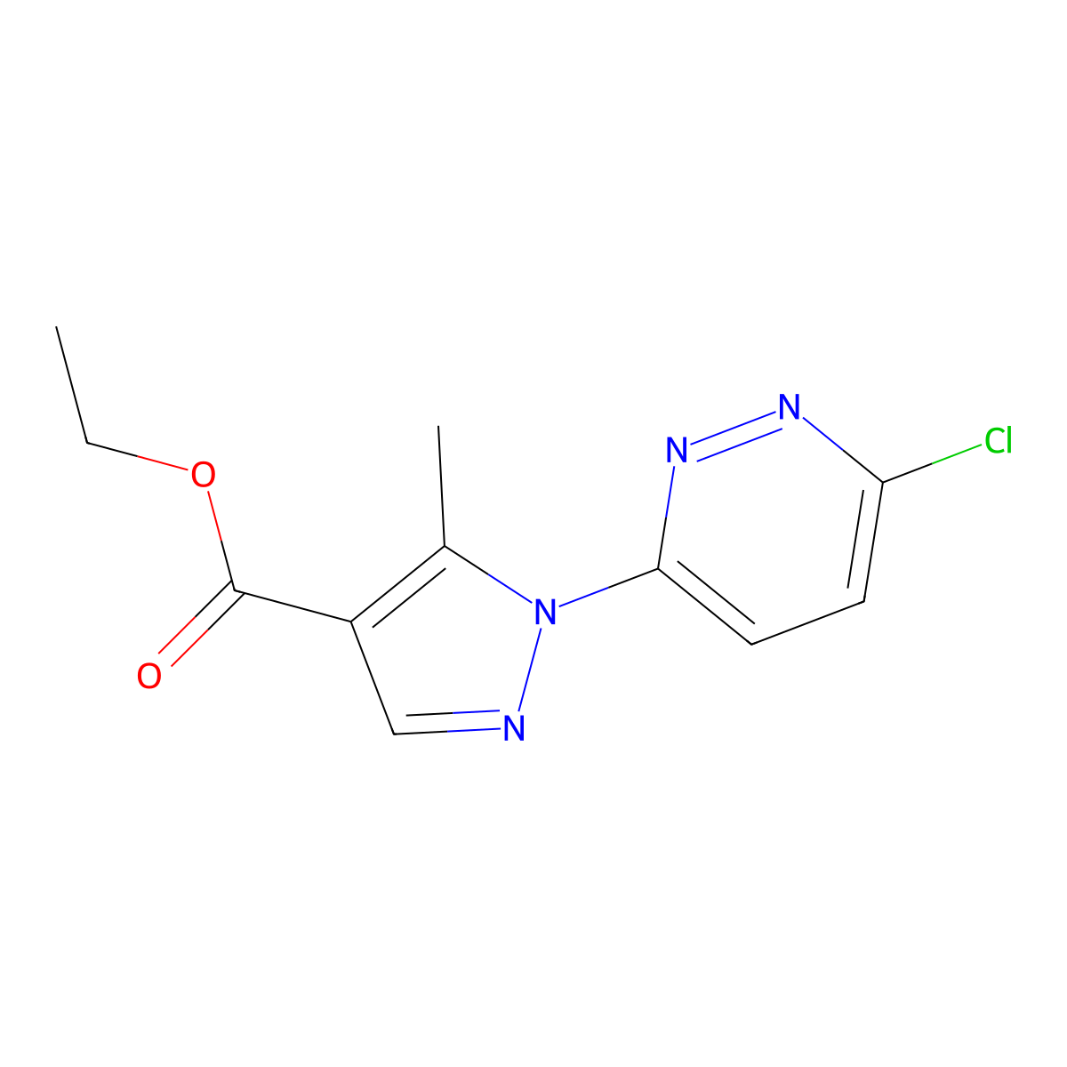 ethyl 1-(6-chloropyridazin-3-yl)-5-methyl-1H-pyrazole-4-carboxylate molecular structure, CAS 303144-30-1
