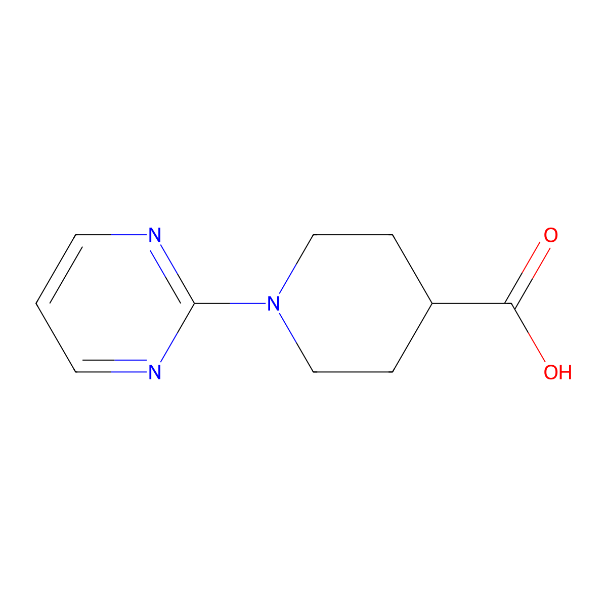 1-(Pyrimidin-2-yl)piperidine-4-carboxylic acid molecular structure, CAS 303144-44-7