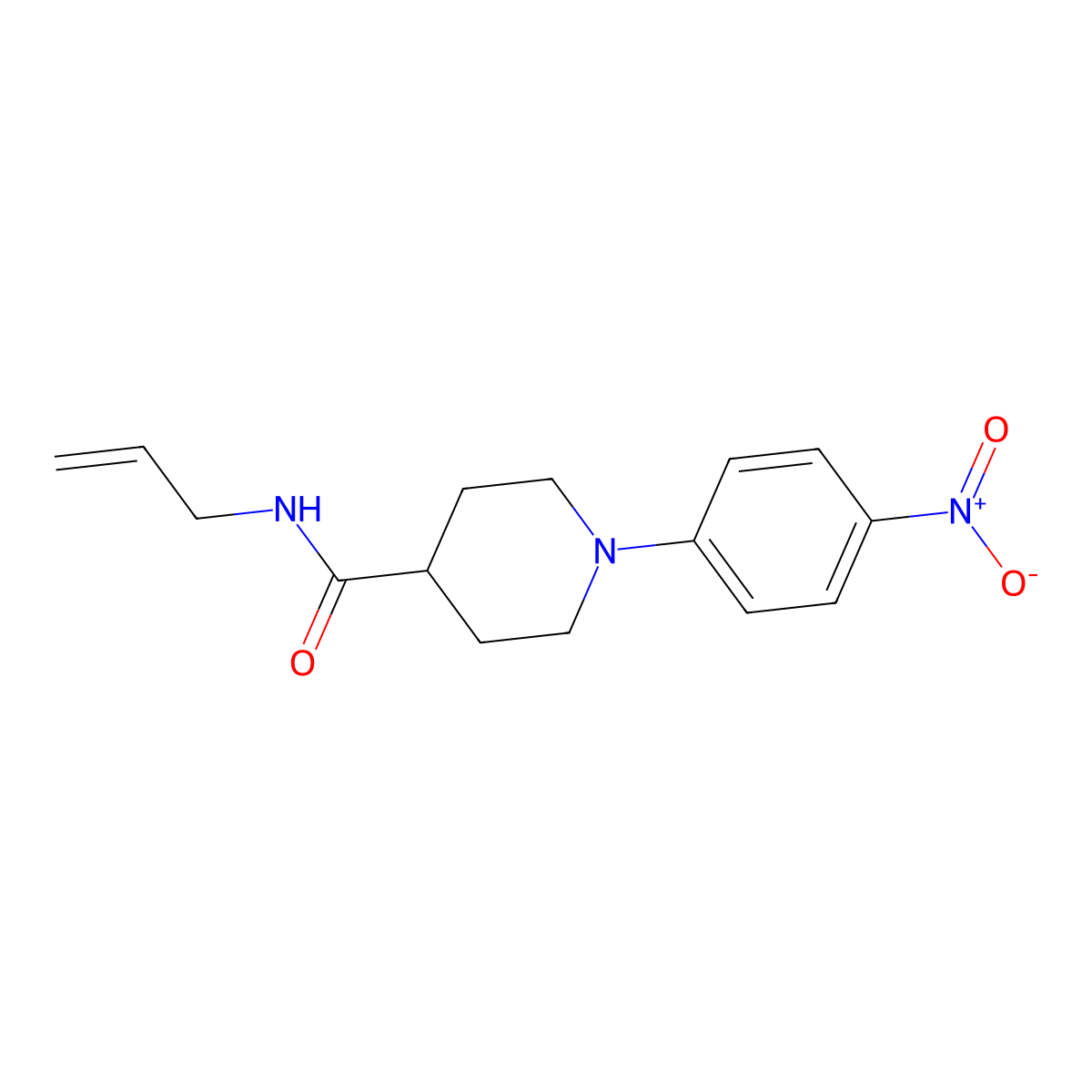 N-allyl-1-(4-nitrophenyl)-4-piperidinecarboxamide molecular structure, CAS 303144-45-8