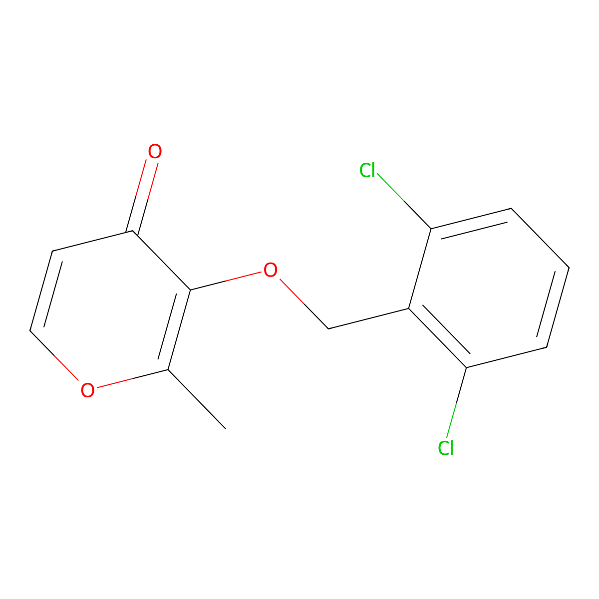 3-((2,6-Dichlorobenzyl)oxy)-2-methyl-4H-pyran-4-one molecular structure, CAS 303144-51-6