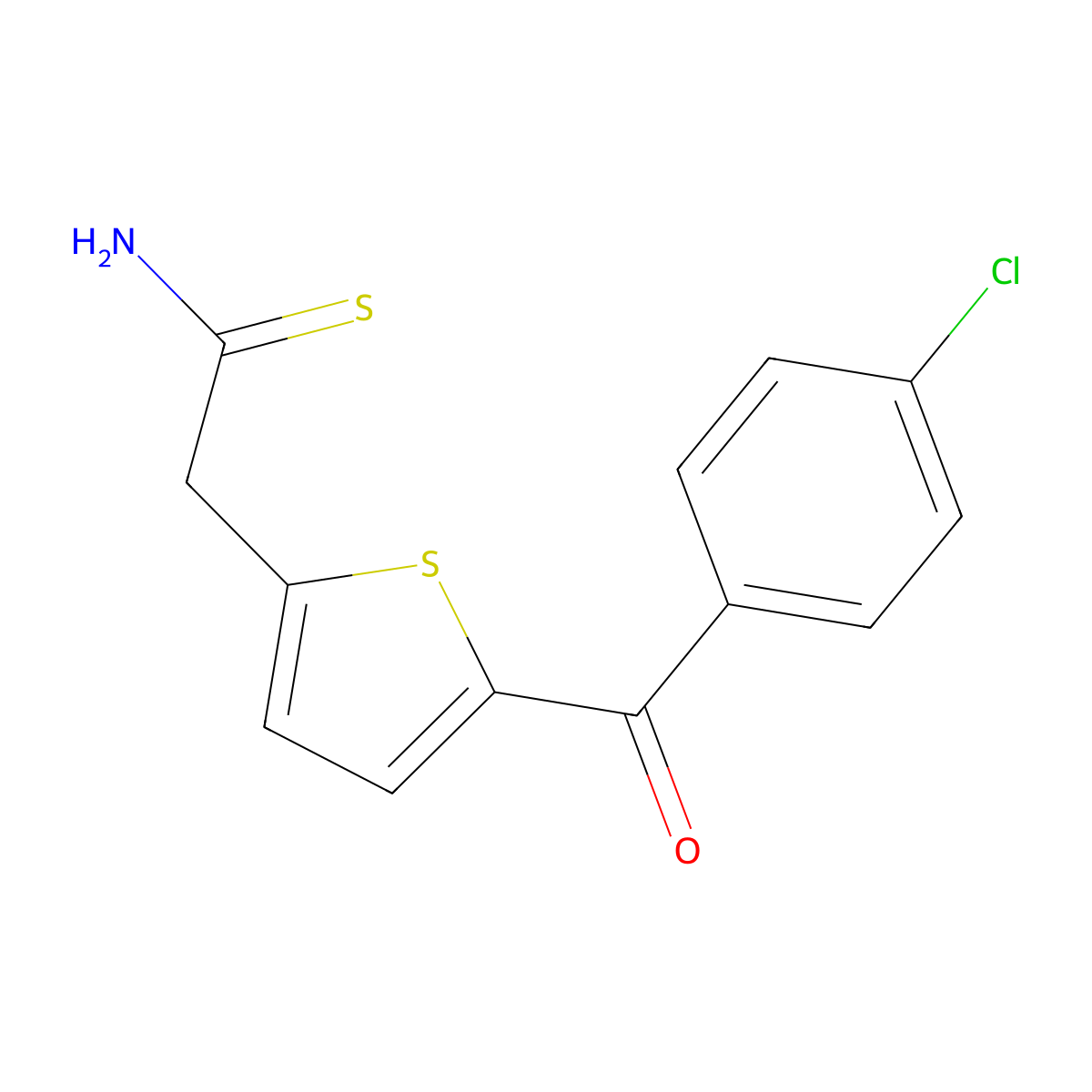 2-[5-(4-Chlorobenzoyl)-2-thienyl]ethanethioamide molecular structure, CAS 303144-53-8