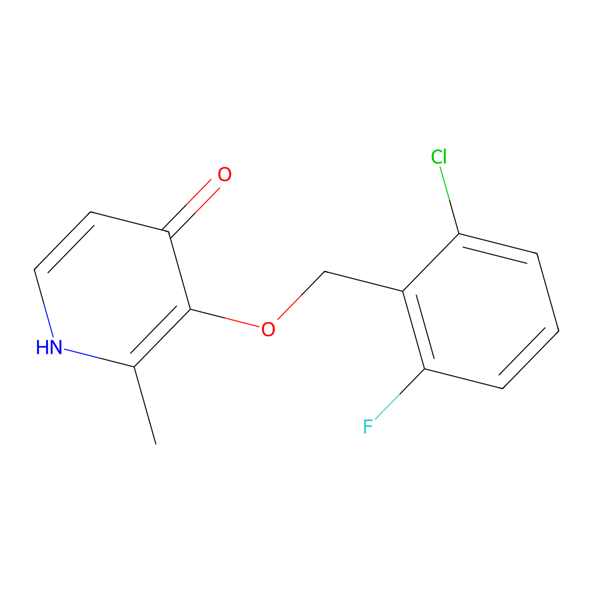 3-[(2-chloro-6-fluorobenzyl)oxy]-2-methyl-4(1H)-pyridinone molecular structure, CAS 303144-58-3